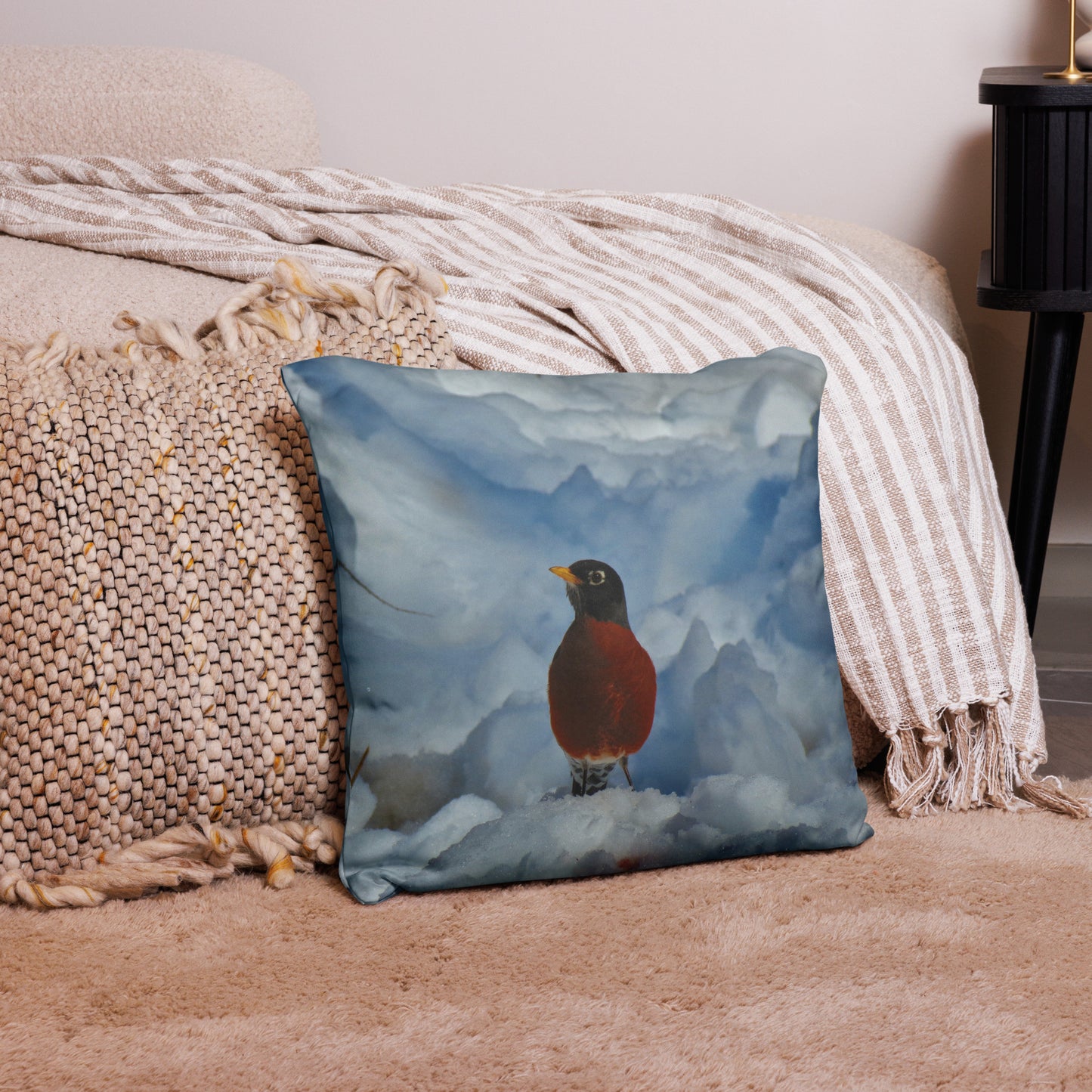 Oreiller basique - Winter Robin