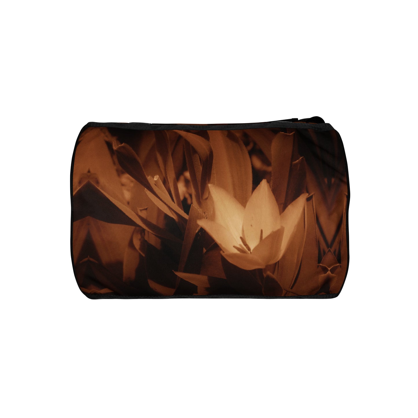 All-over print gym bag - Sepia Opened Tulip