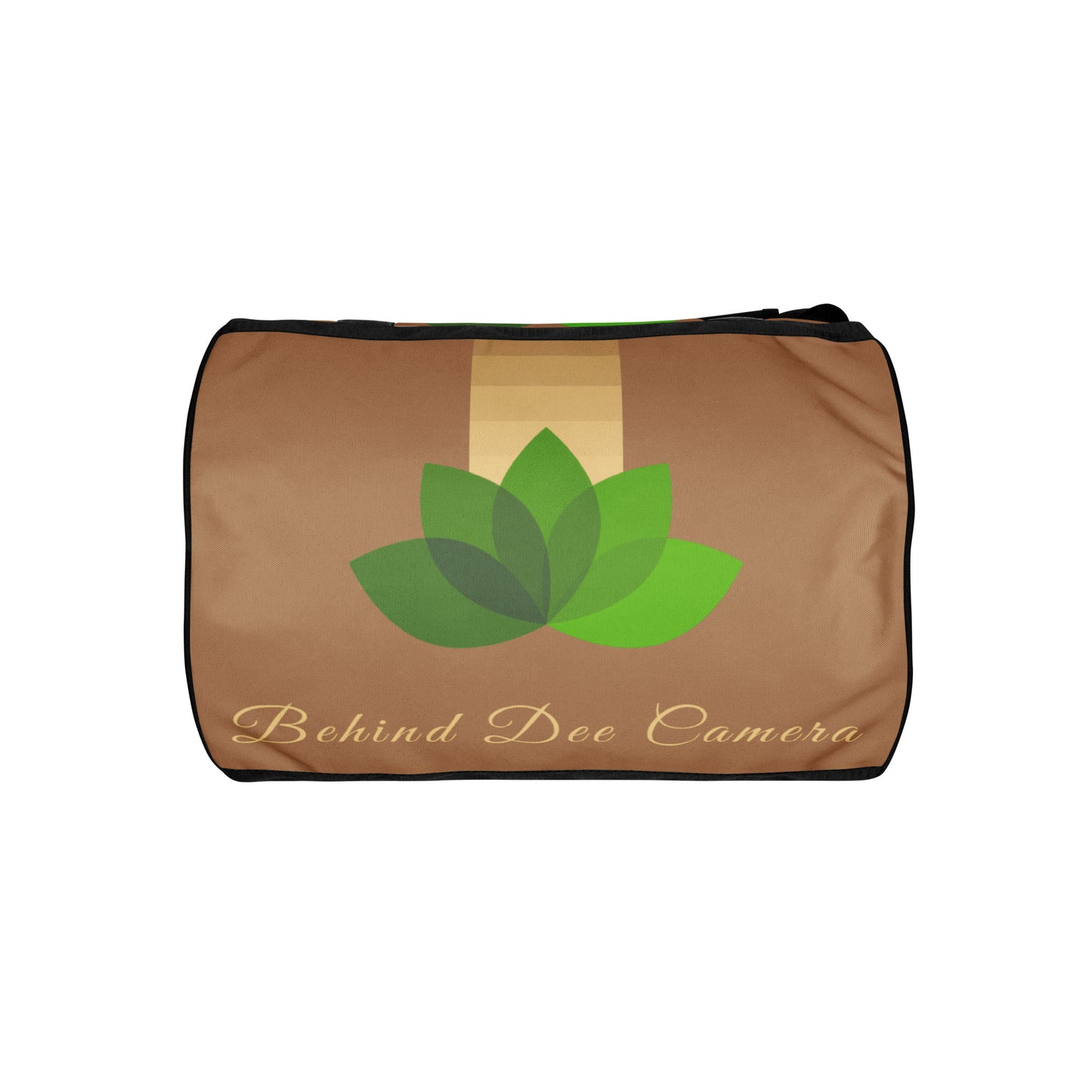 All-over print gym bag - Behind Dee Camera® logo (background)