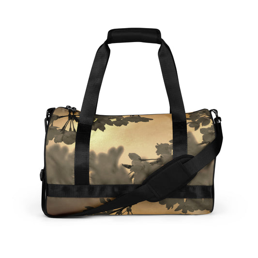 All-over print gym bag - Sepia Cherry Blossoms