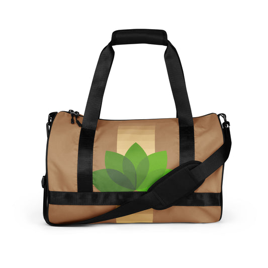 All-over print gym bag - Behind Dee Camera® logo (background)