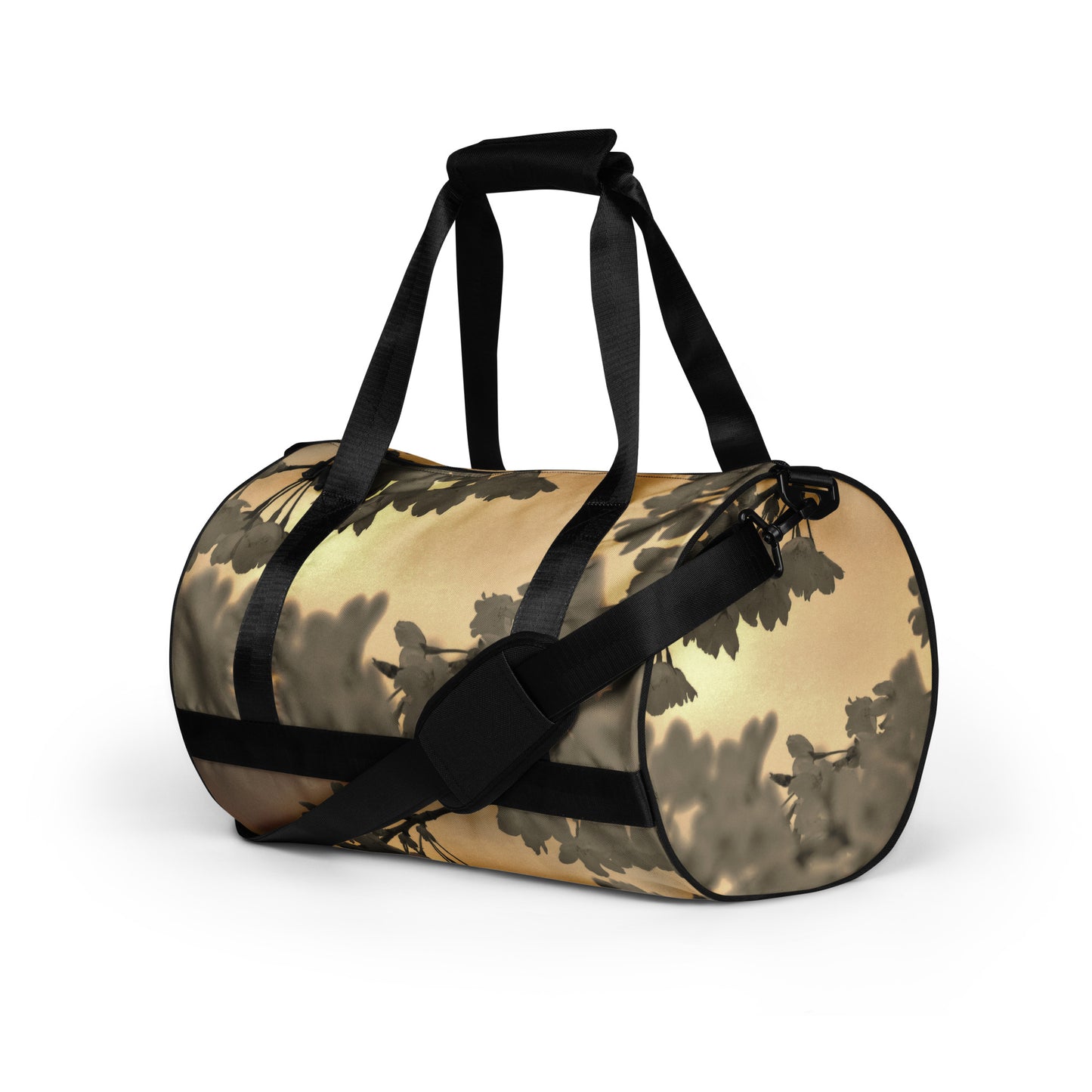 All-over print gym bag - Sepia Cherry Blossoms