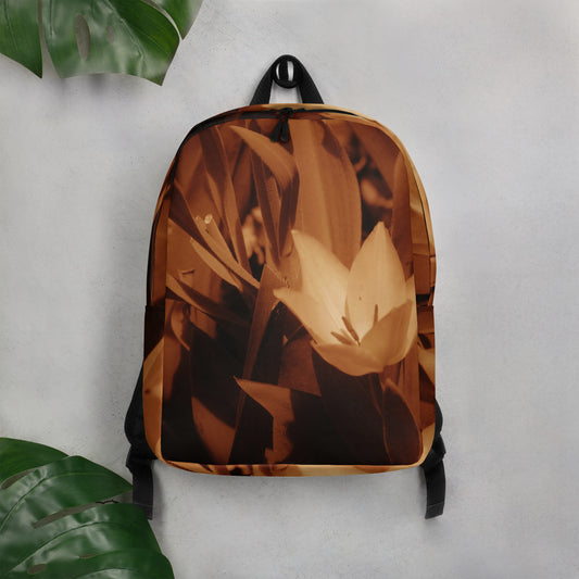 Minimalist Backpack - Sepia Opened Tulip