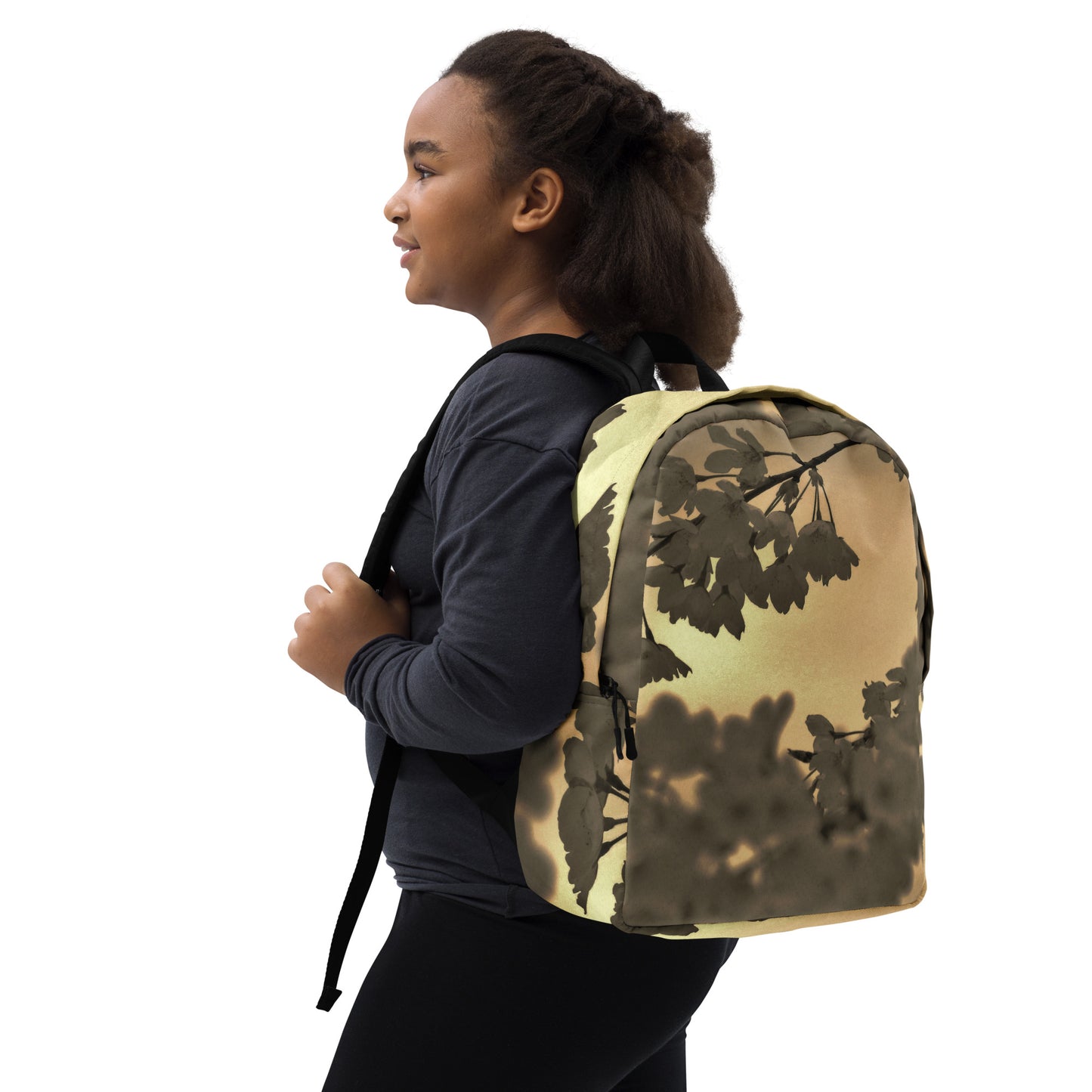 Minimalist Backpack - Sepia Cherry Blossoms