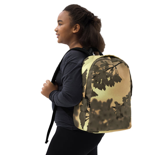 Minimalist Backpack - Sepia Cherry Blossoms