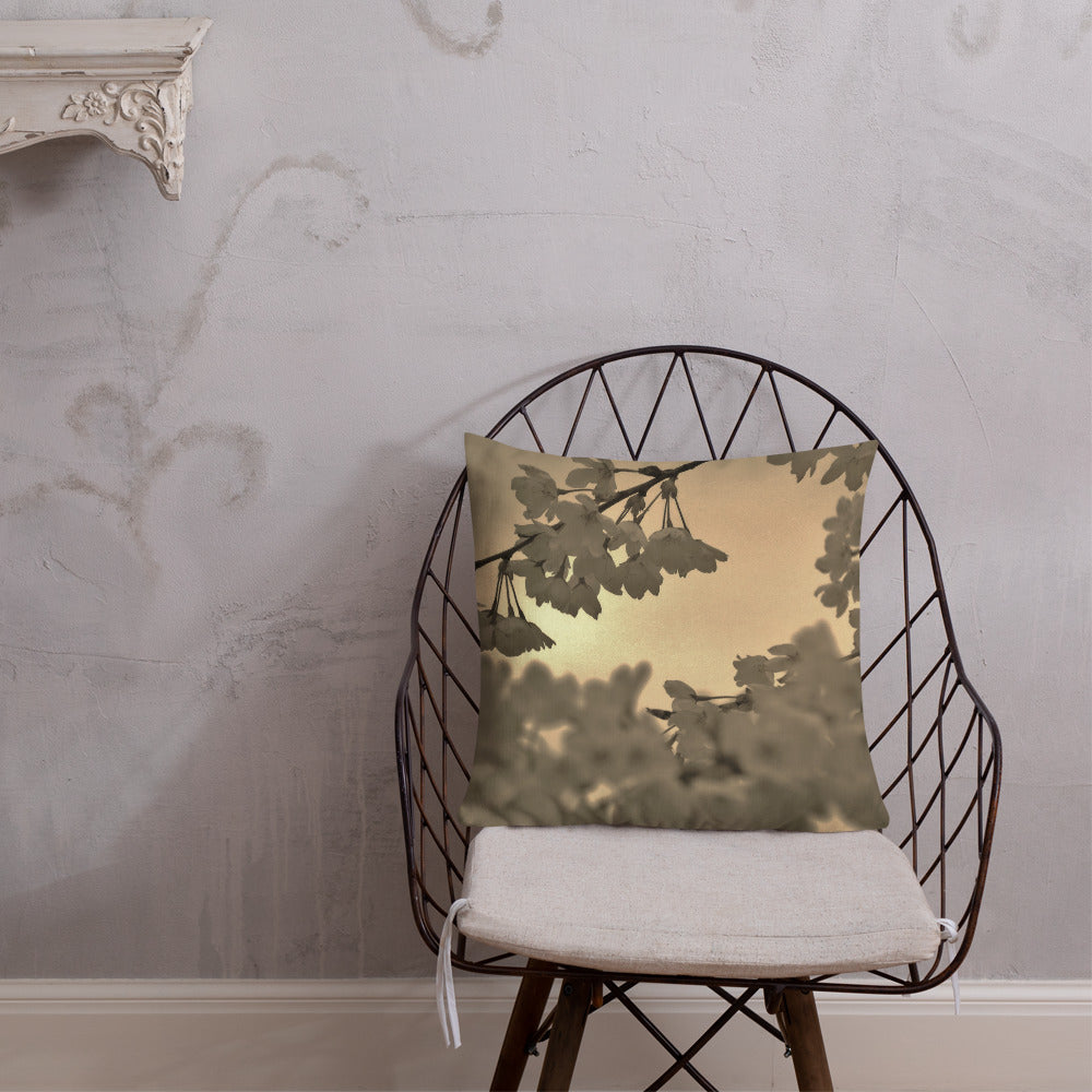 Premium Pillow - Sepia Cherry Blossoms