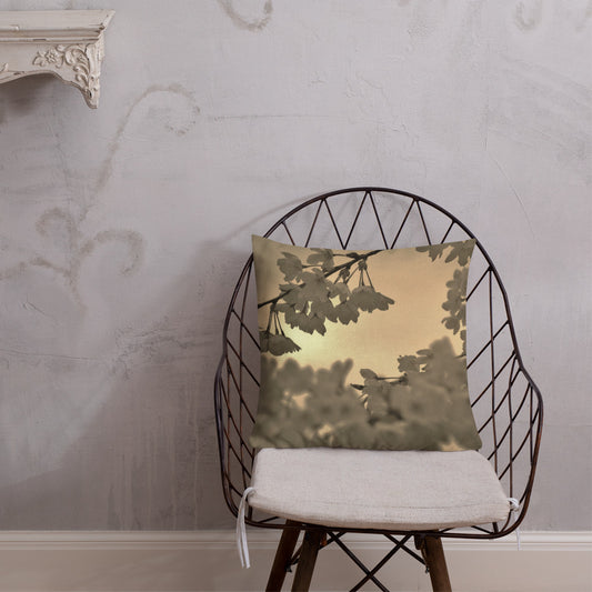 Premium Pillow - Sepia Cherry Blossoms