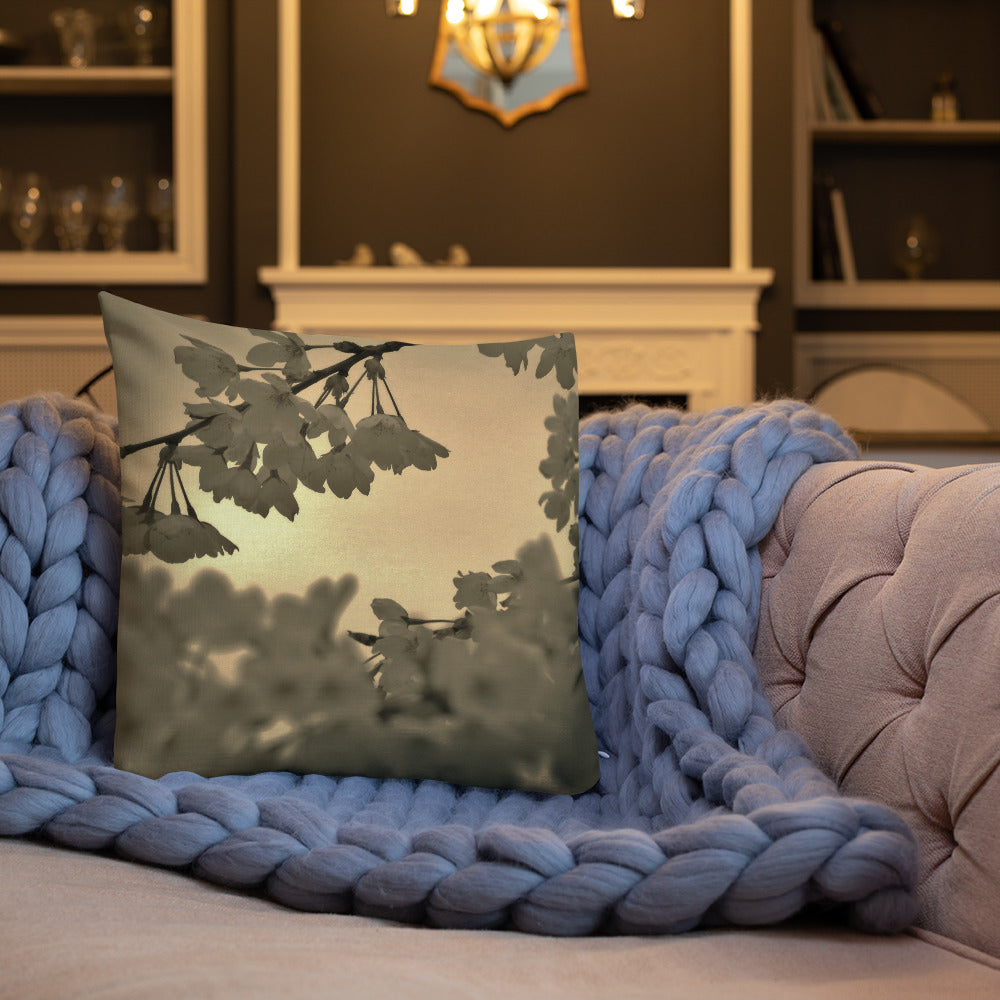 Premium Pillow - Sepia Cherry Blossoms