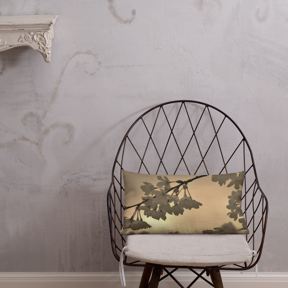 Premium Pillow - Sepia Cherry Blossoms