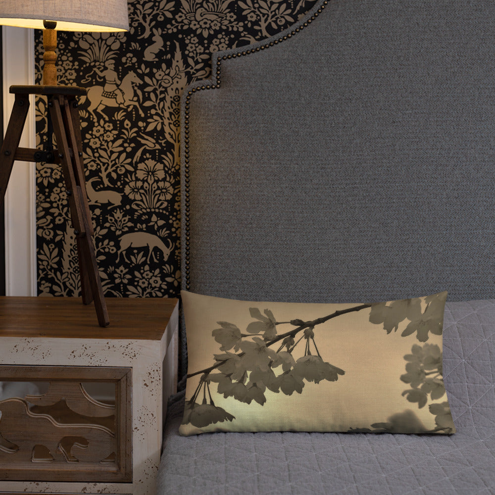 Premium Pillow - Sepia Cherry Blossoms