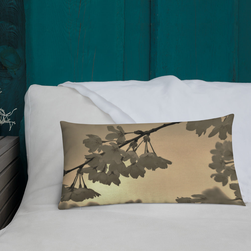 Premium Pillow - Sepia Cherry Blossoms