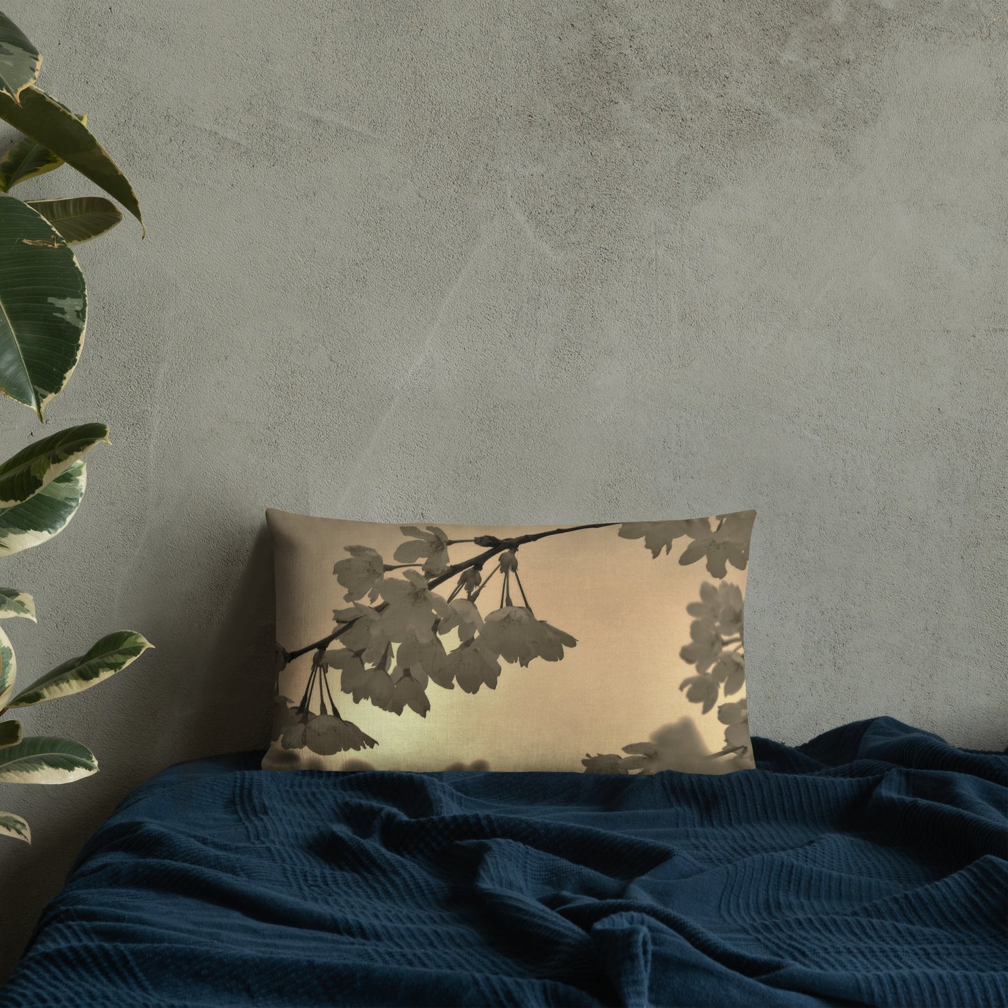 Premium Pillow - Sepia Cherry Blossoms
