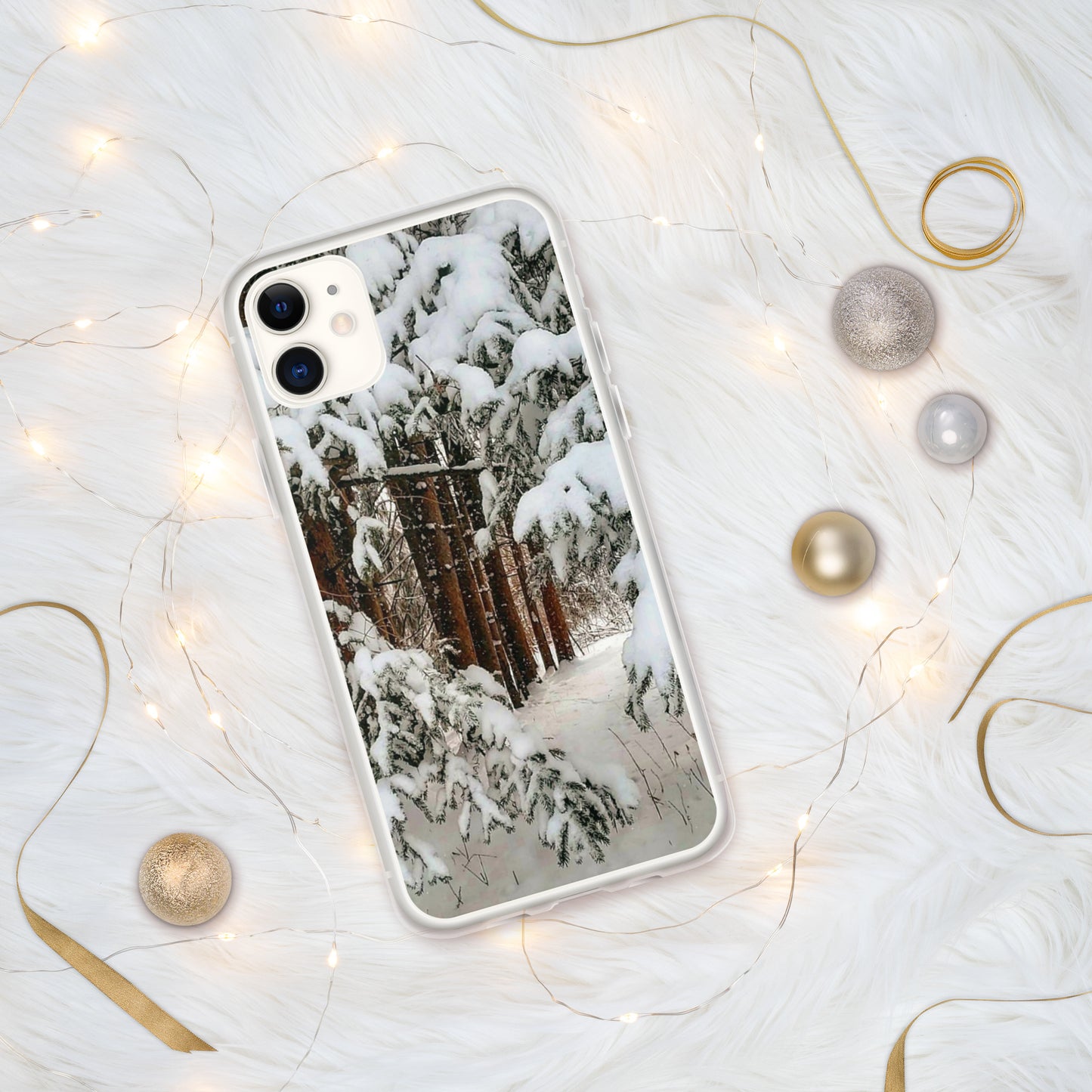 Coque transparente pour iPhone® - Bois d'hiver