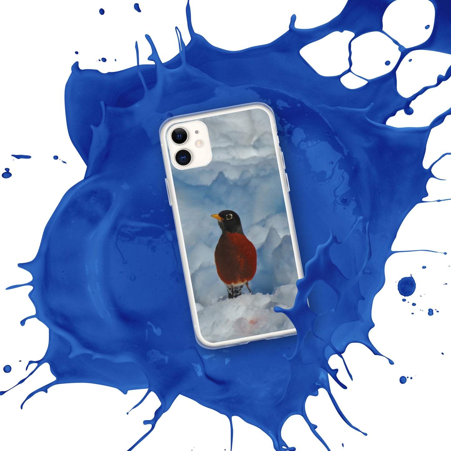 Coque transparente pour iPhone® - Winter Robin