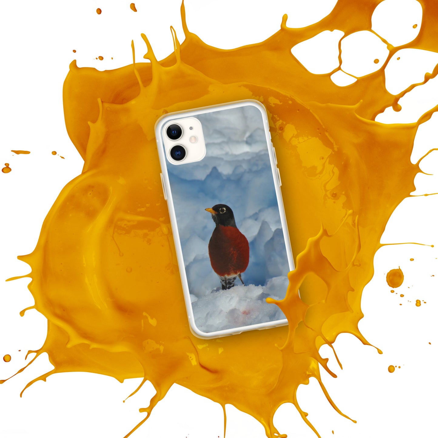 Coque transparente pour iPhone® - Winter Robin