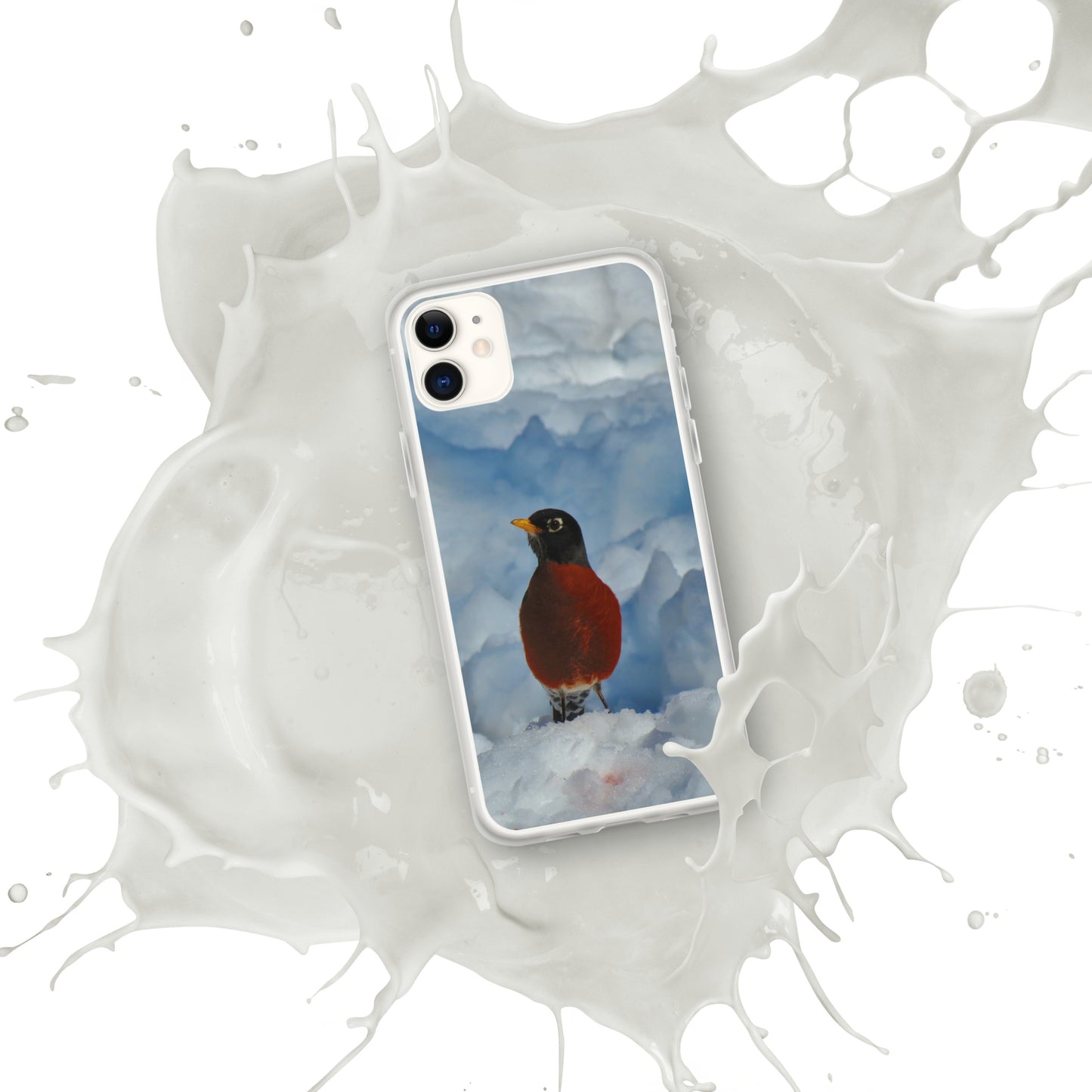 Coque transparente pour iPhone® - Winter Robin