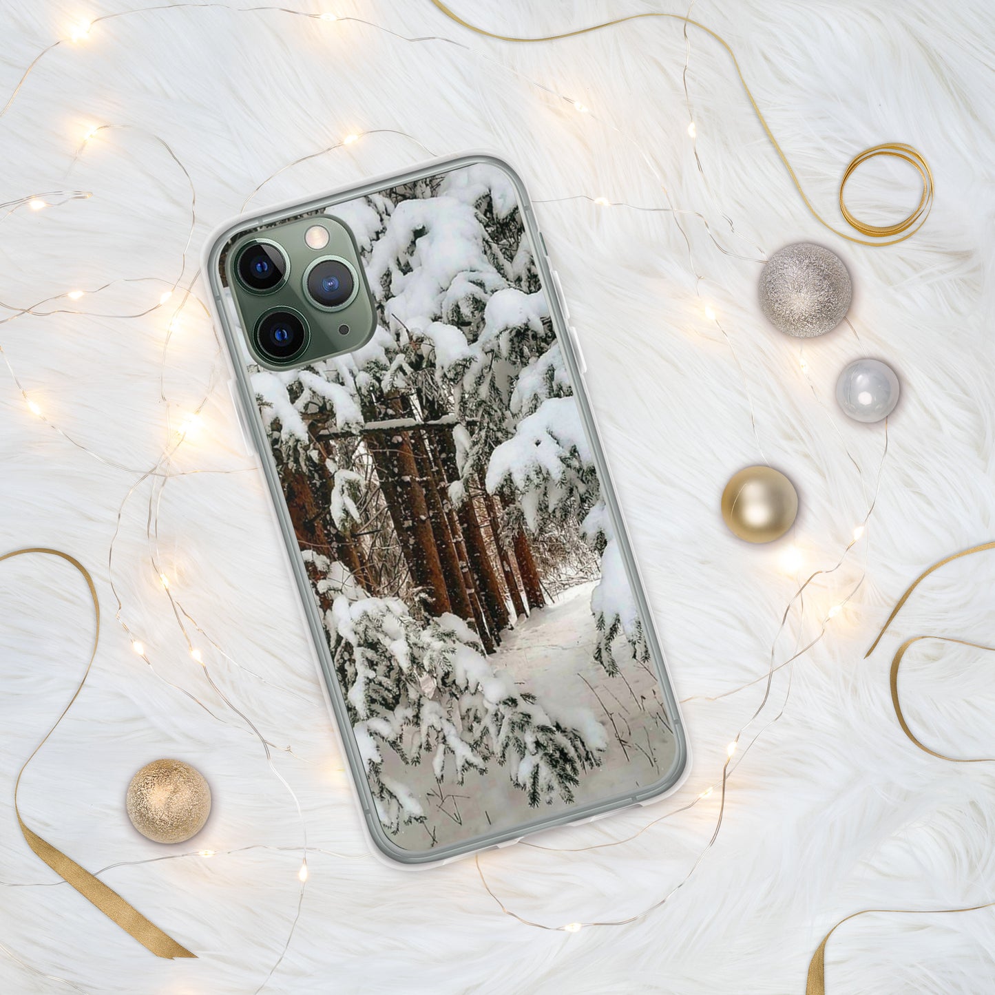 Coque transparente pour iPhone® - Bois d'hiver