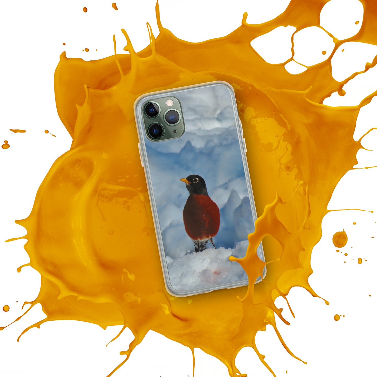 Coque transparente pour iPhone® - Winter Robin