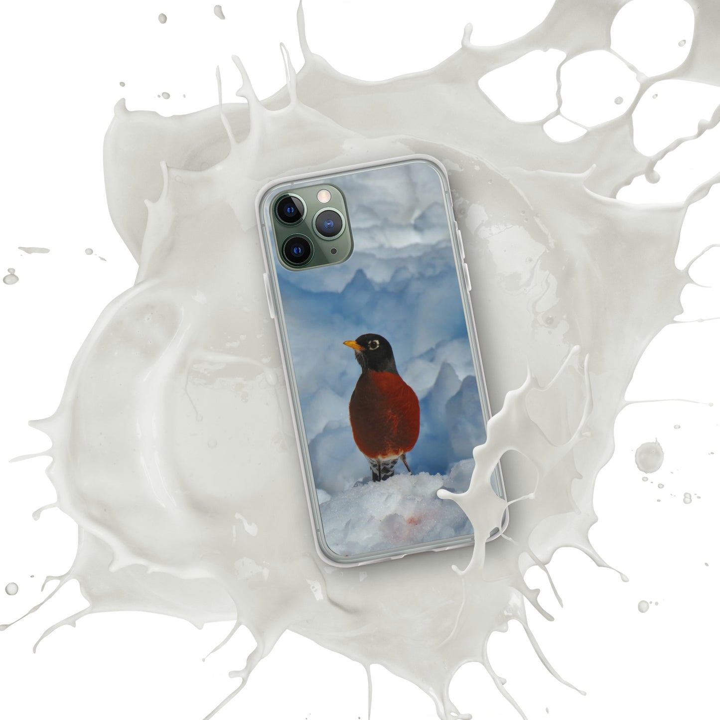 Coque transparente pour iPhone® - Winter Robin