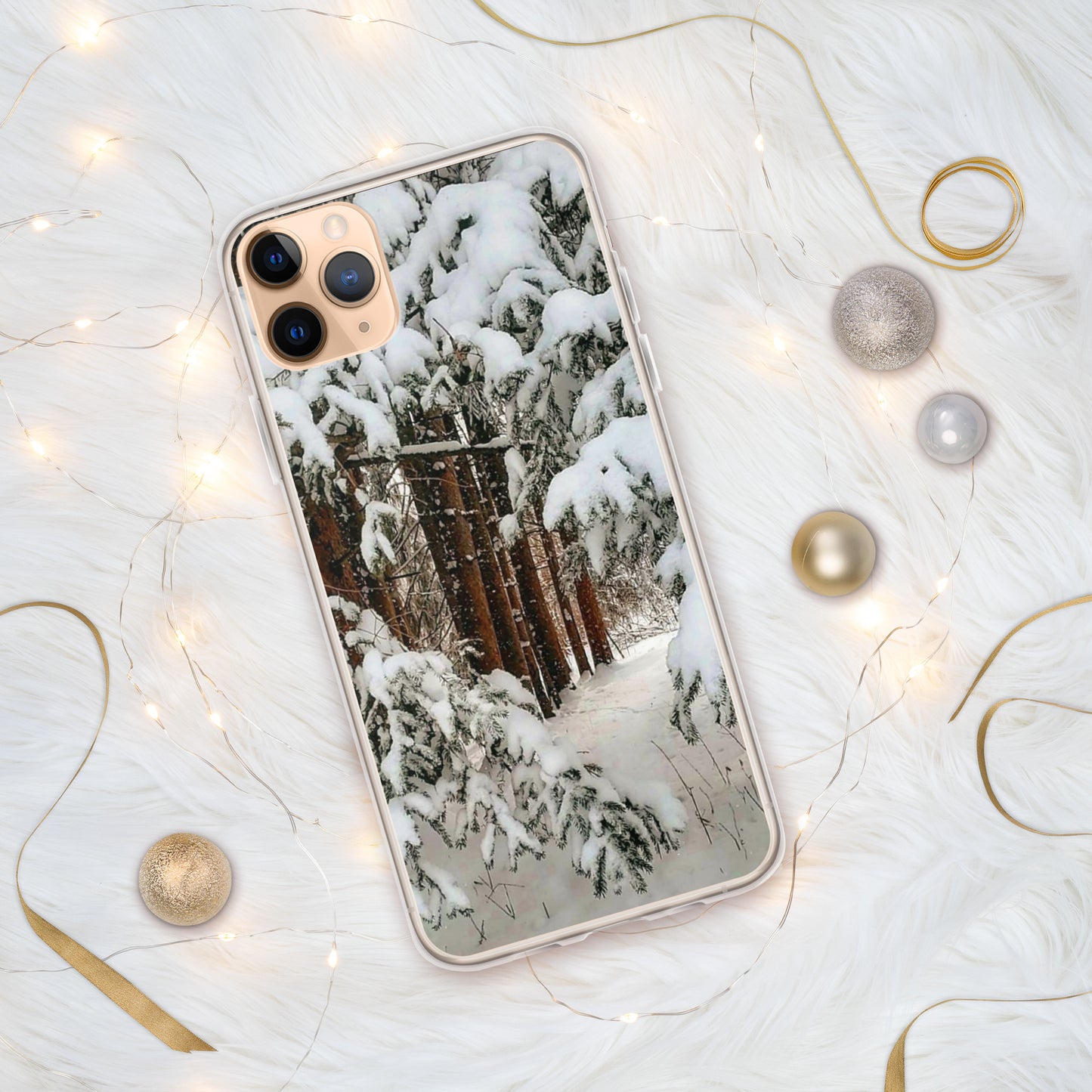 Coque transparente pour iPhone® - Bois d'hiver