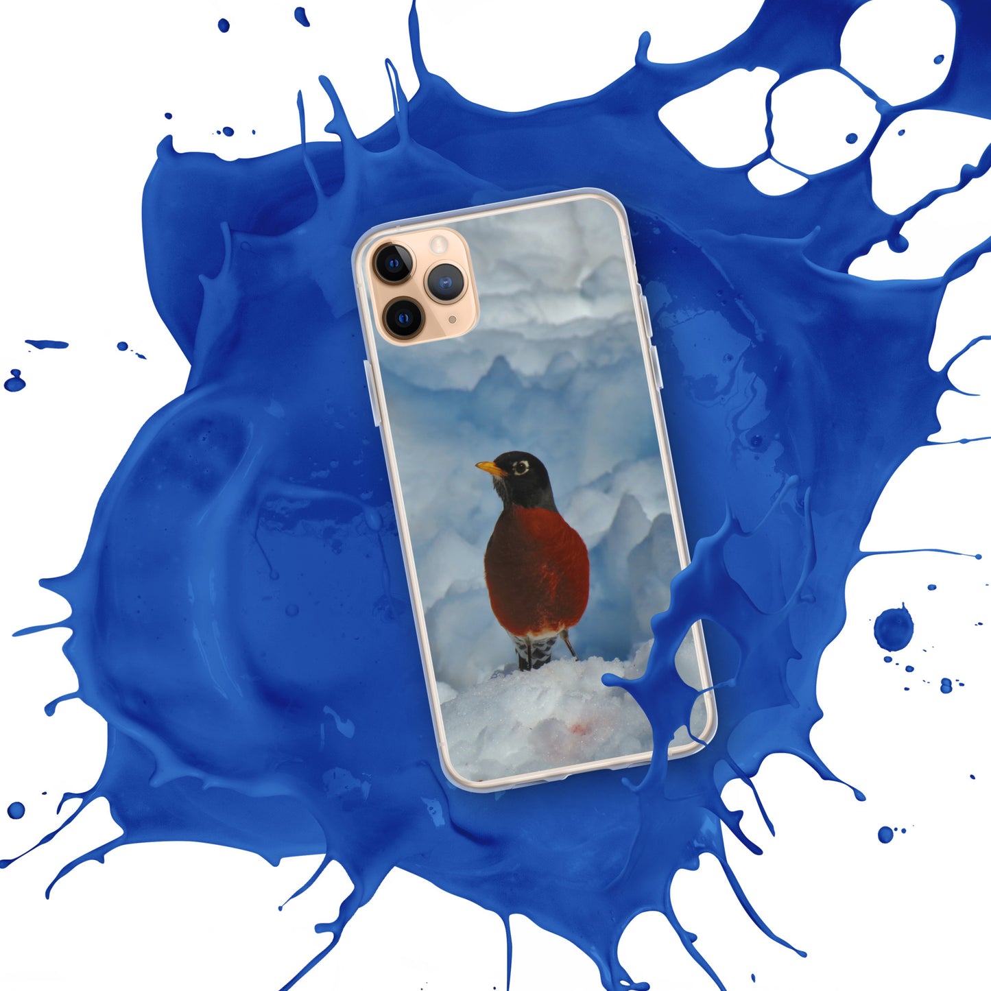 Coque transparente pour iPhone® - Winter Robin