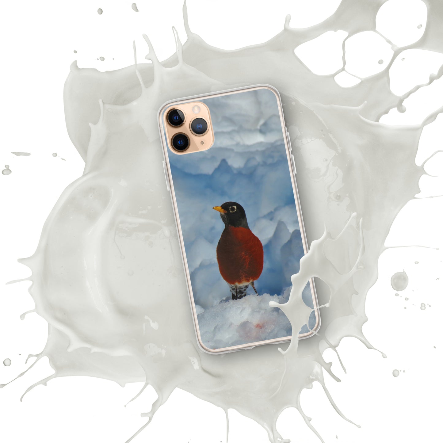 Coque transparente pour iPhone® - Winter Robin