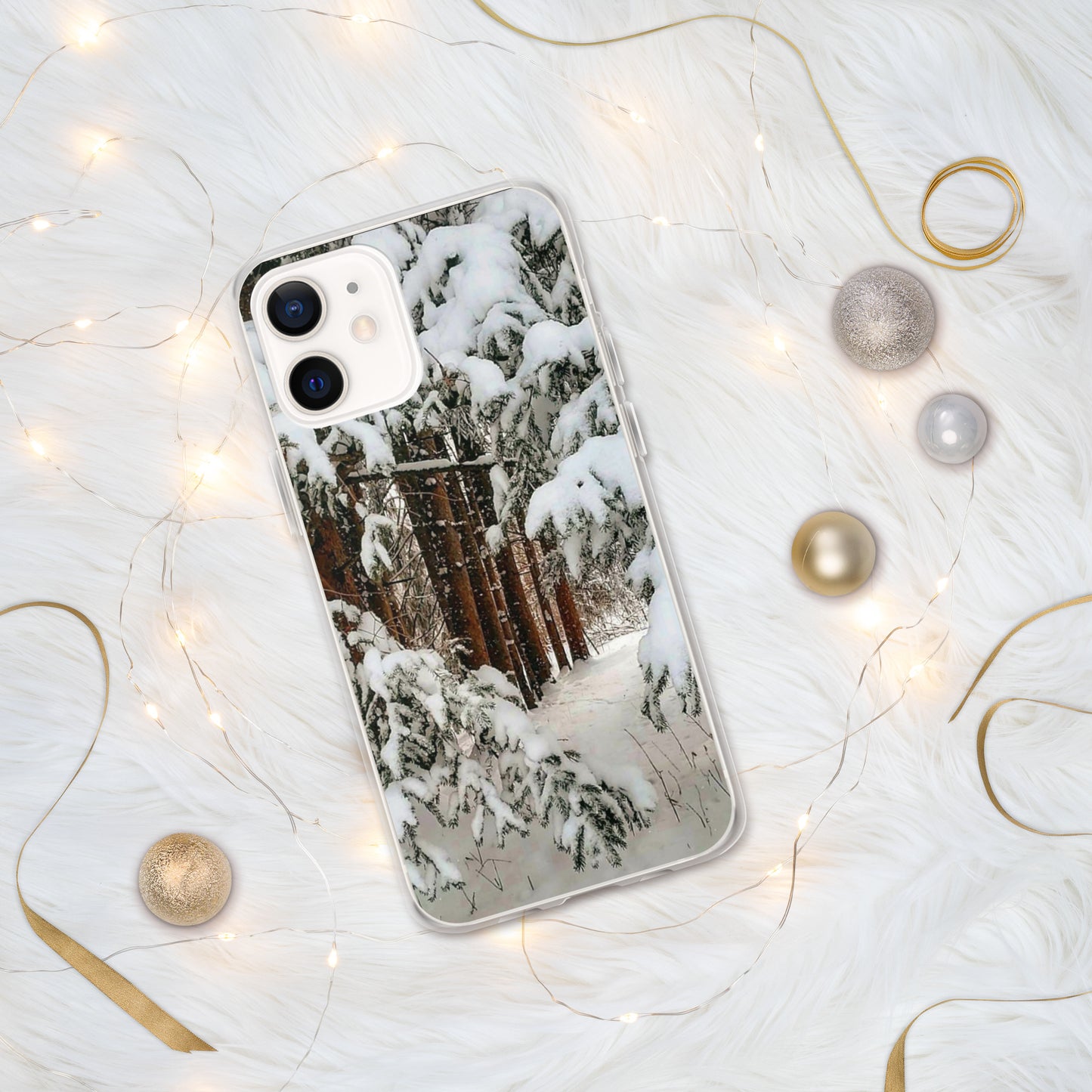 Coque transparente pour iPhone® - Bois d'hiver