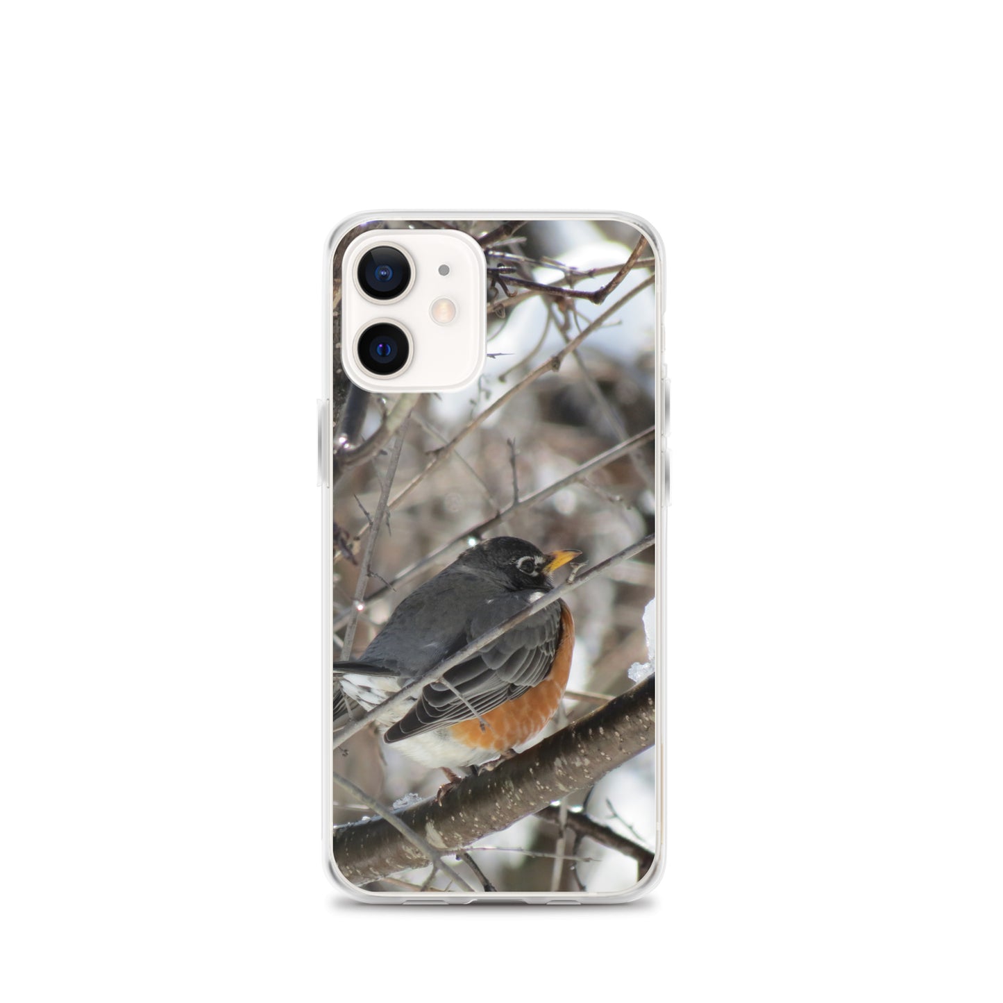 Coque transparente pour iPhone® - Snowy Robin