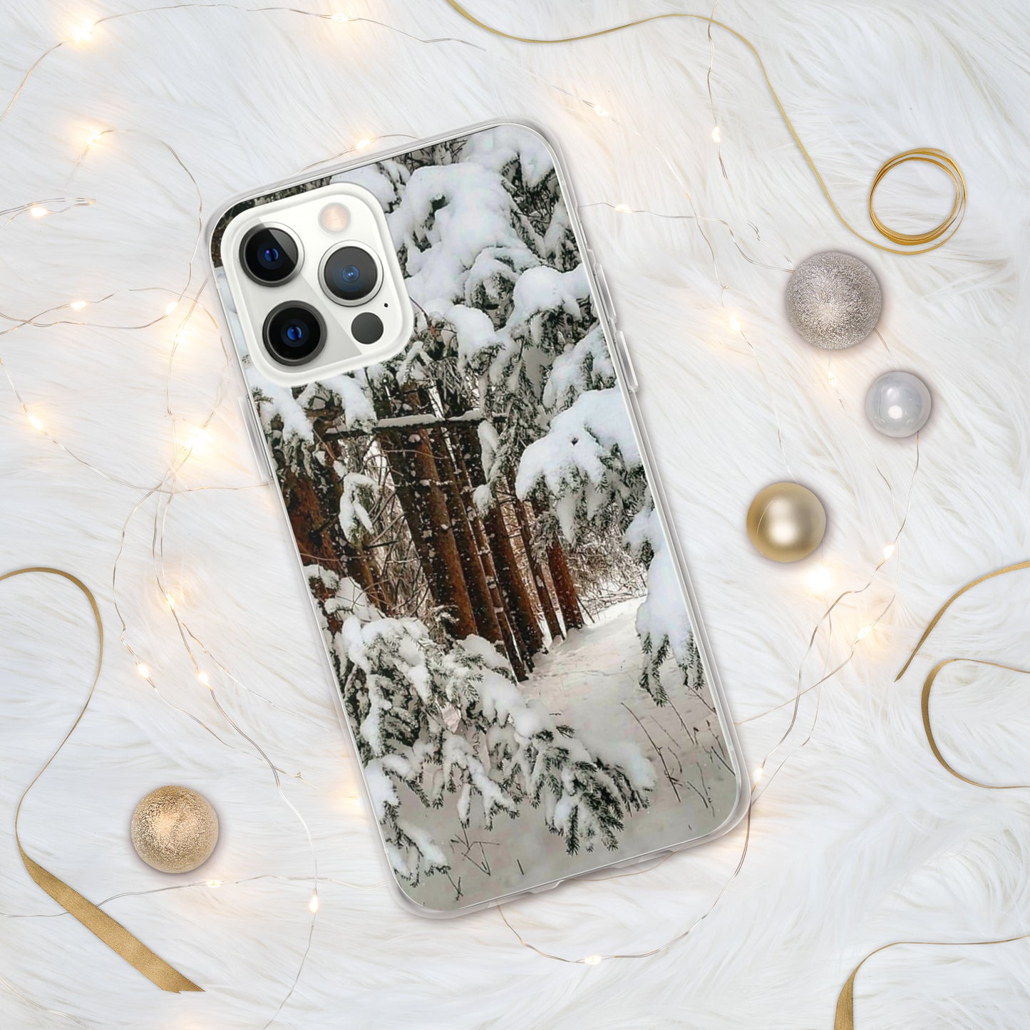 Coque transparente pour iPhone® - Bois d'hiver