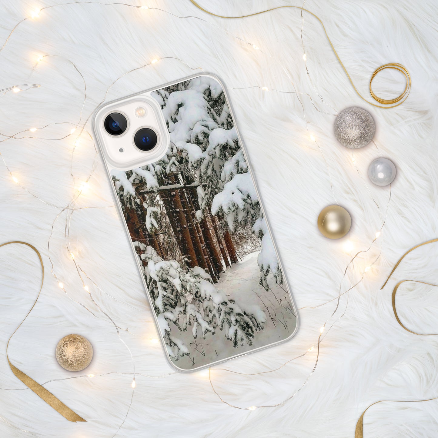 Coque transparente pour iPhone® - Bois d'hiver