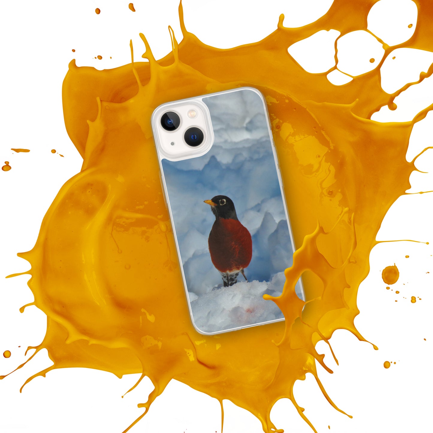 Coque transparente pour iPhone® - Winter Robin