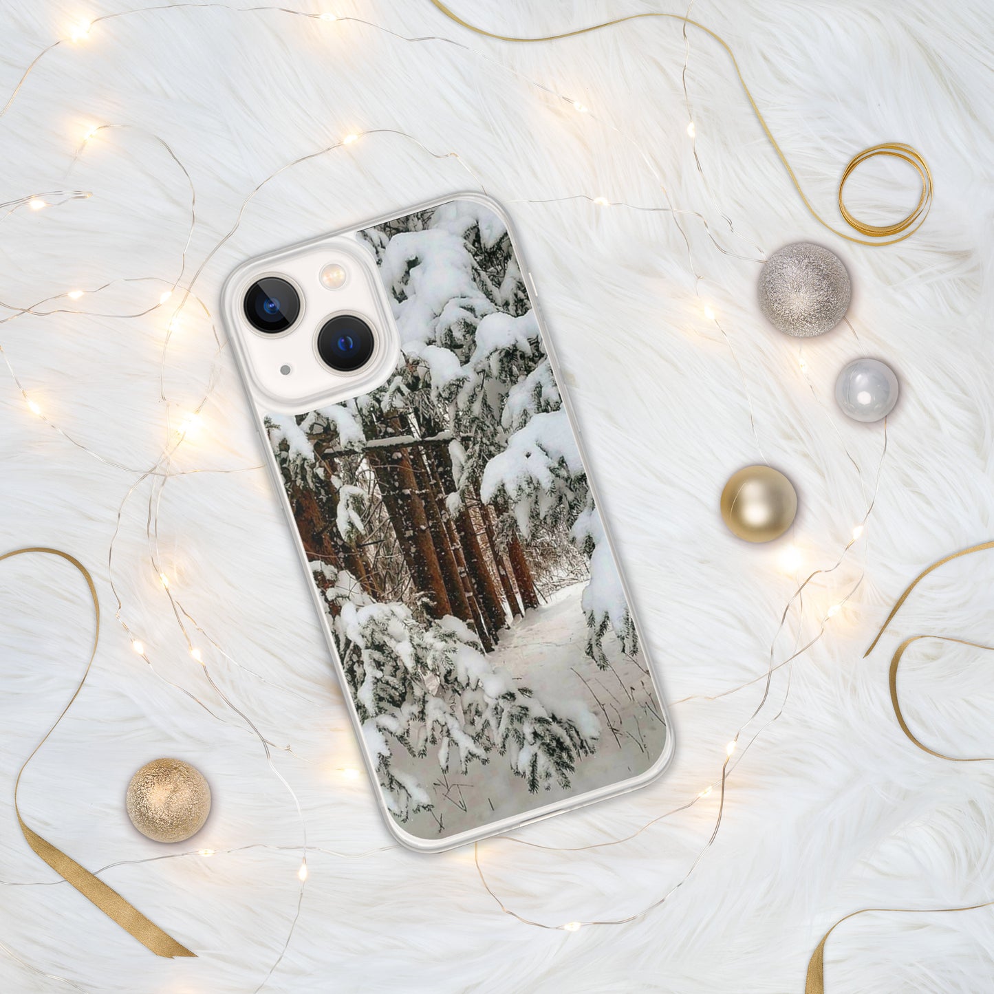 Coque transparente pour iPhone® - Bois d'hiver
