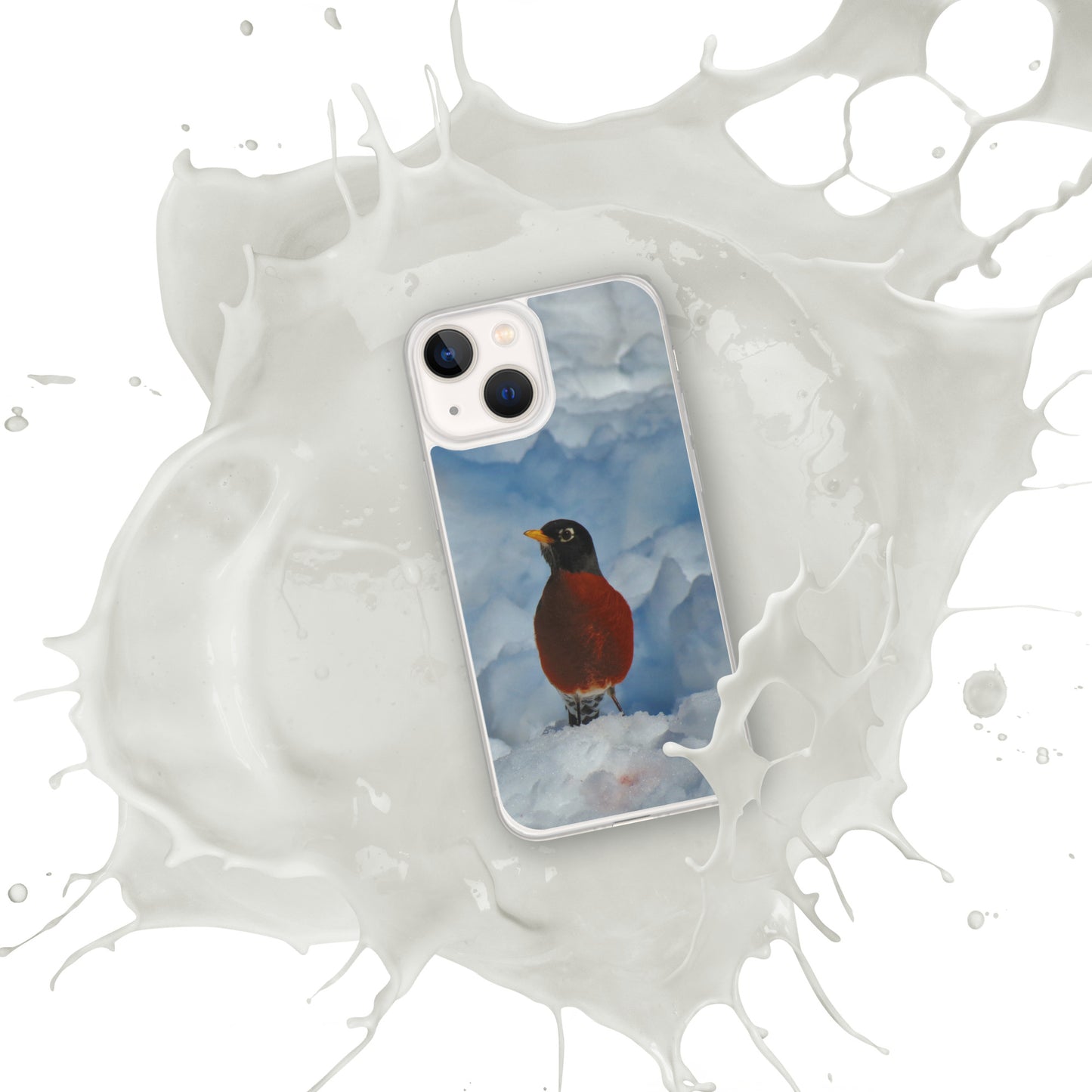 Coque transparente pour iPhone® - Winter Robin