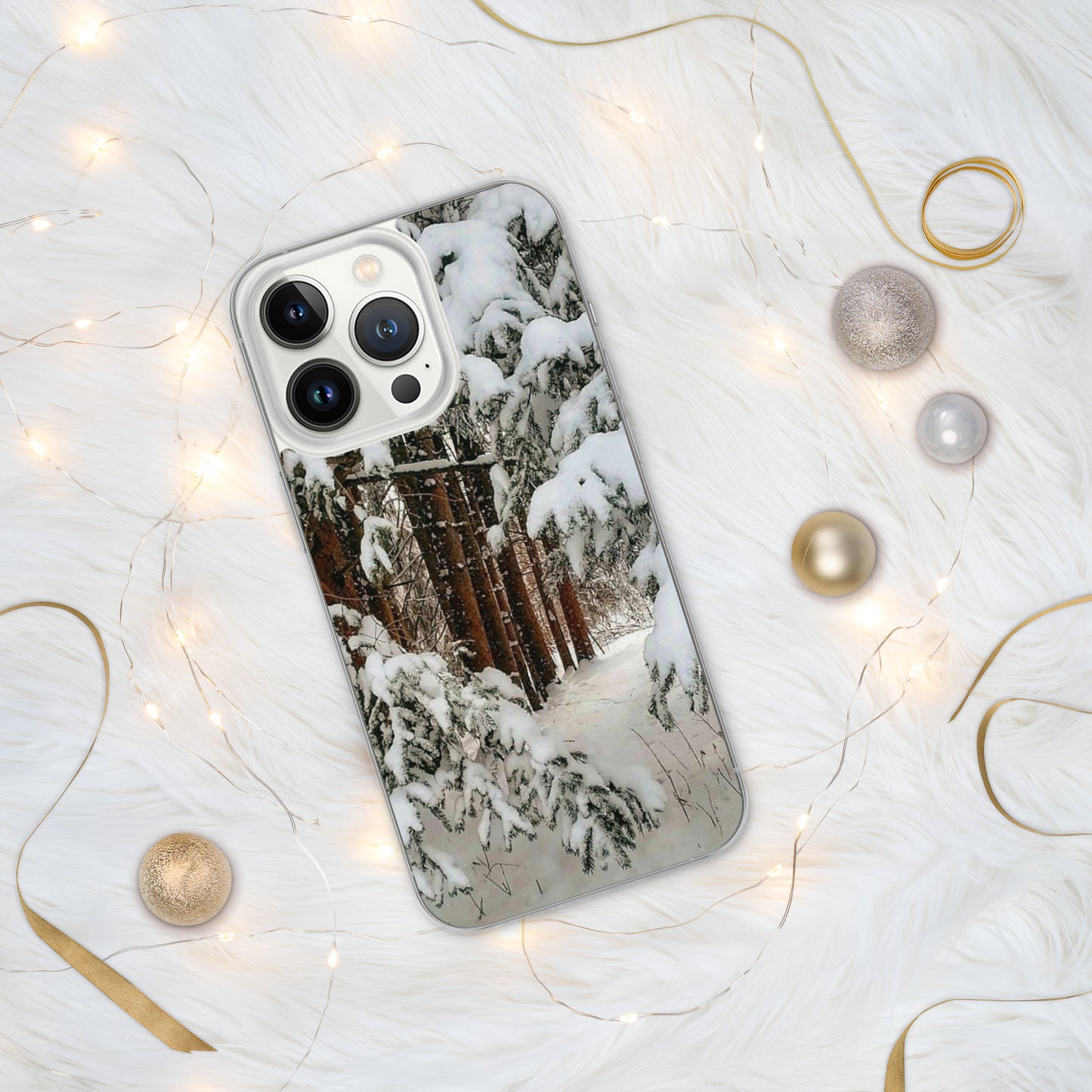 Coque transparente pour iPhone® - Bois d'hiver