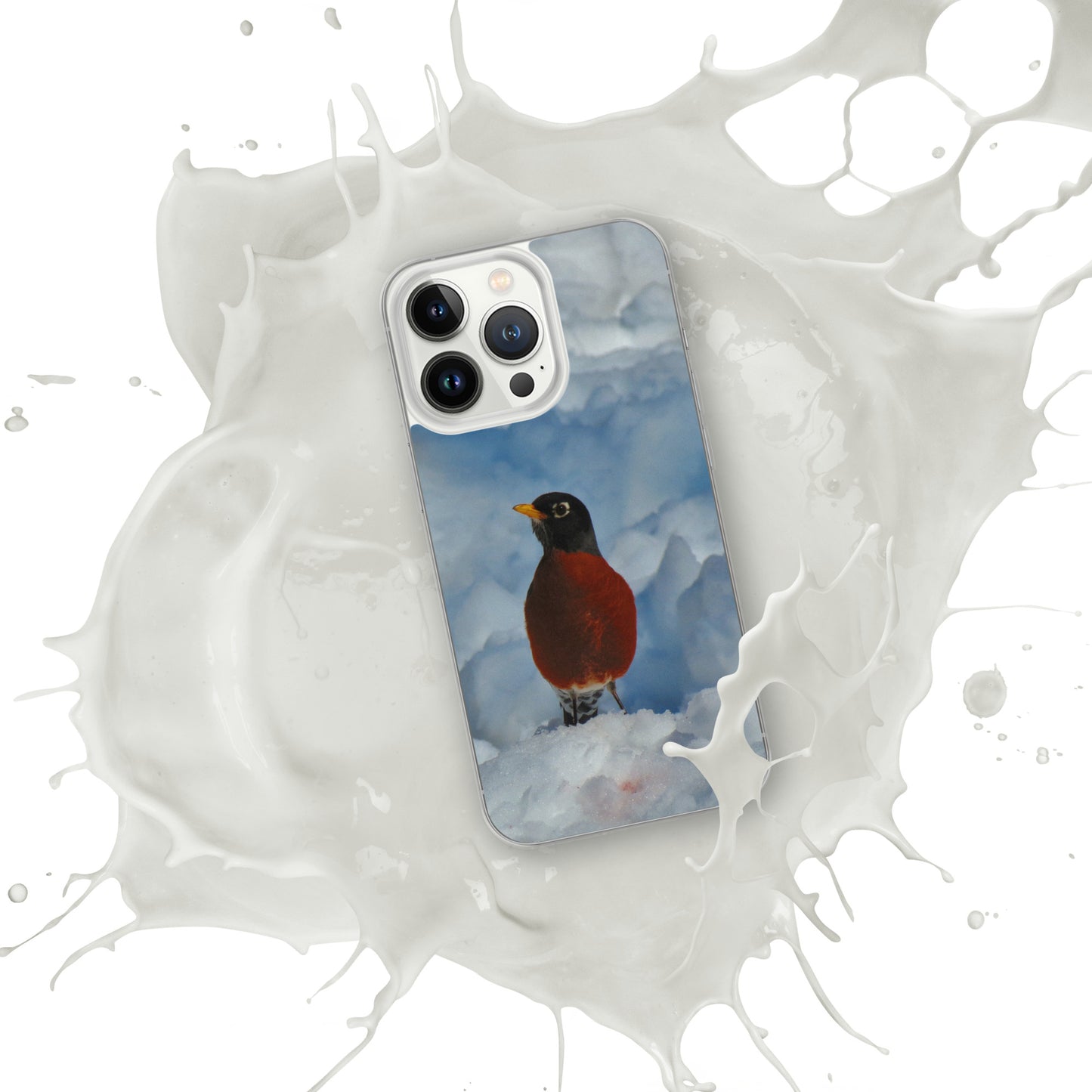 Coque transparente pour iPhone® - Winter Robin