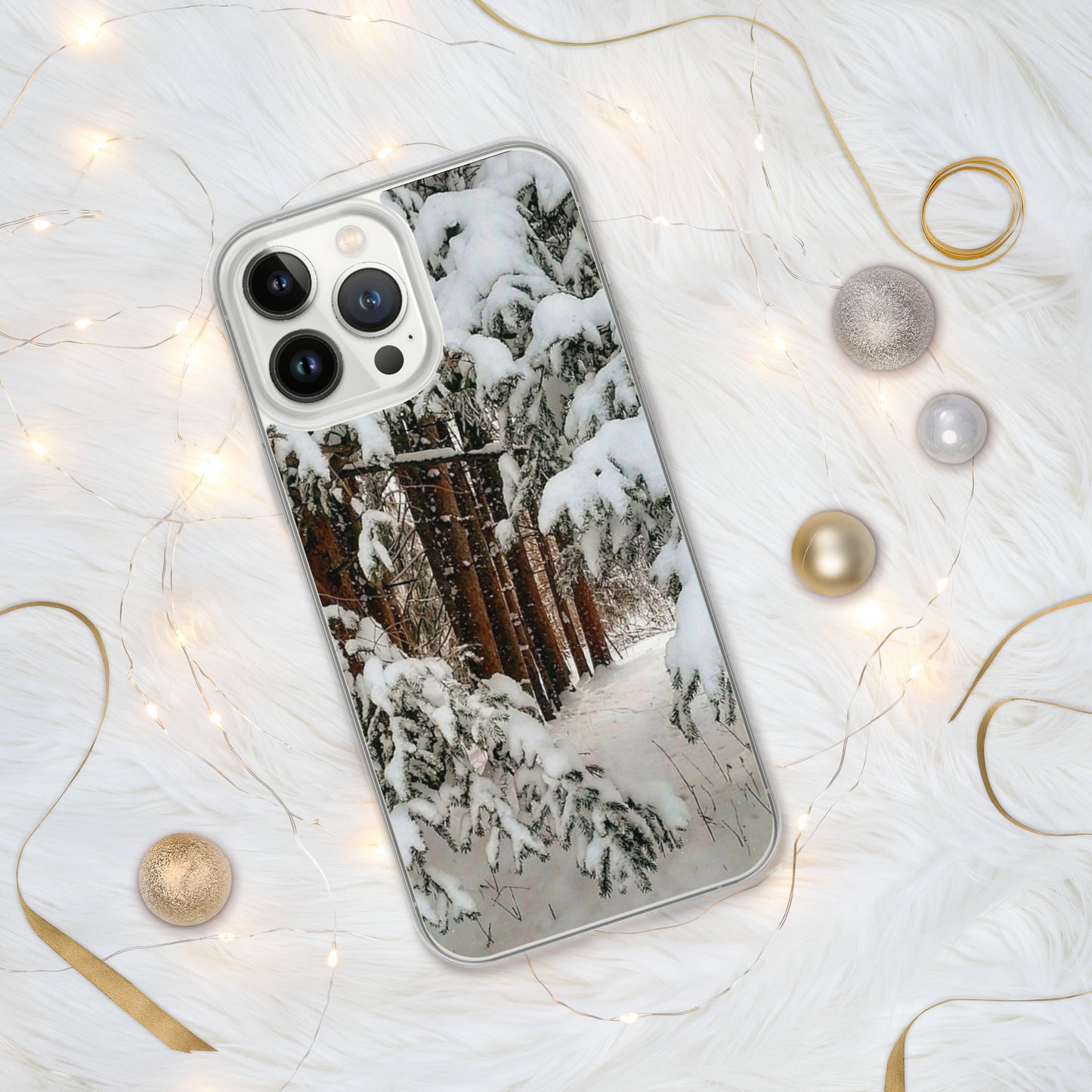 Coque transparente pour iPhone® - Bois d'hiver