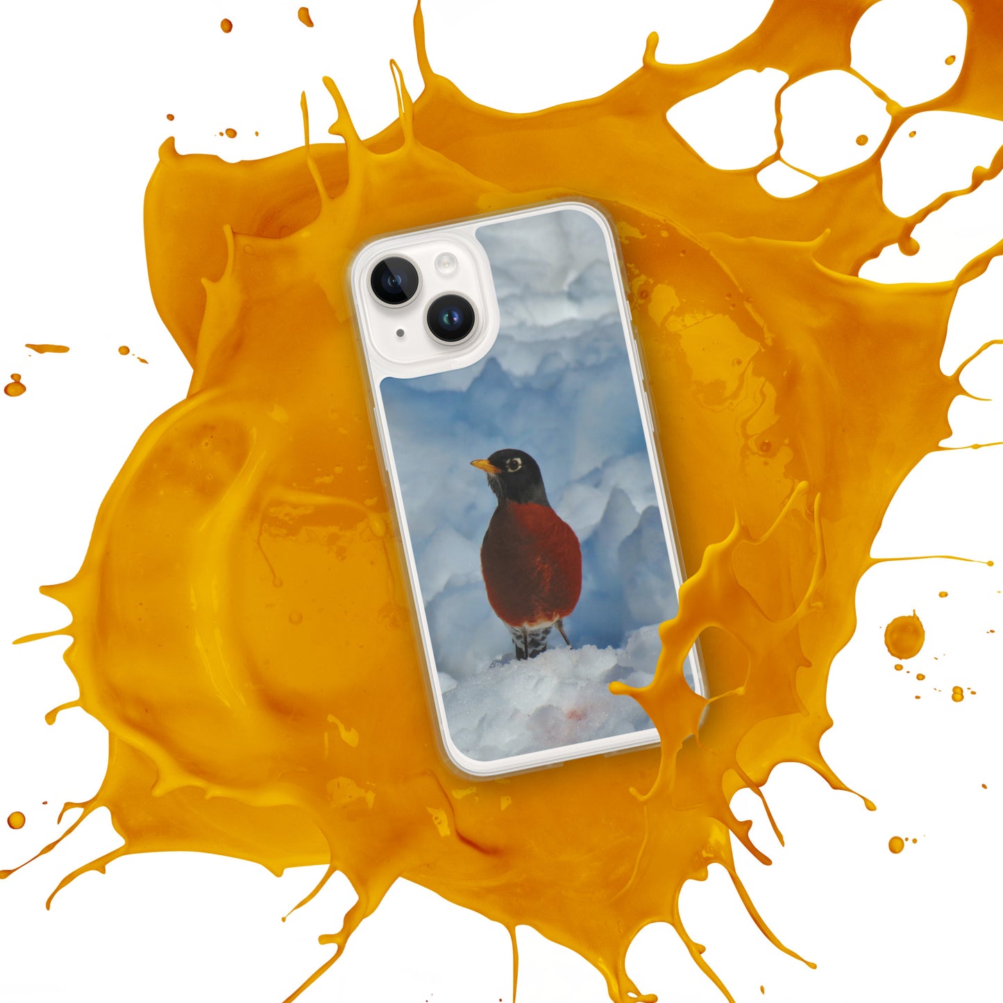 Coque transparente pour iPhone® - Winter Robin