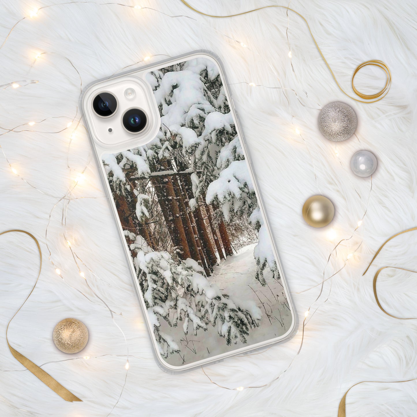 Coque transparente pour iPhone® - Bois d'hiver