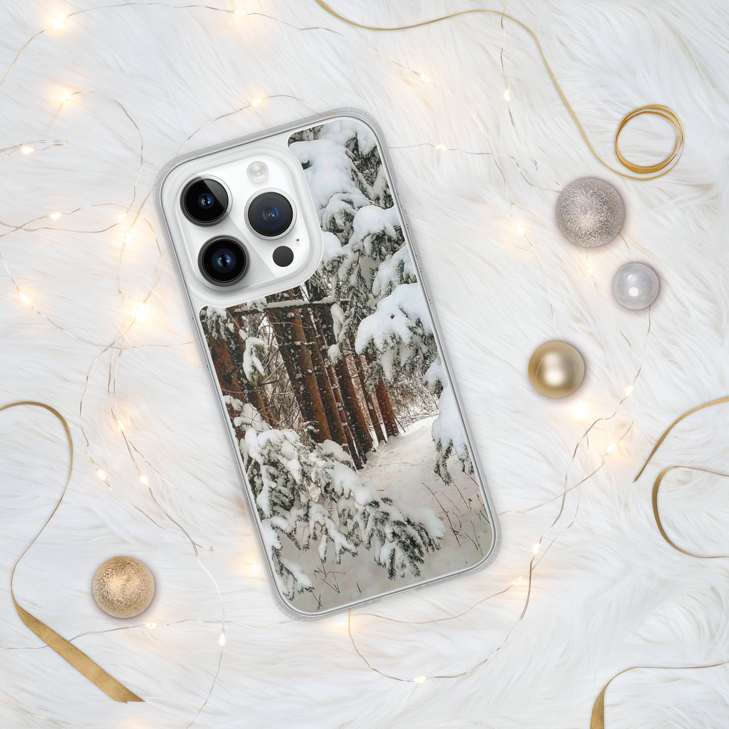 Coque transparente pour iPhone® - Bois d'hiver