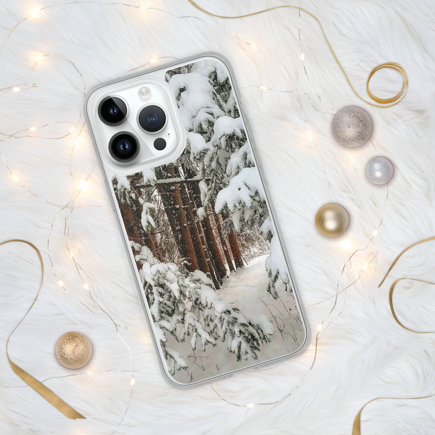 Coque transparente pour iPhone® - Bois d'hiver