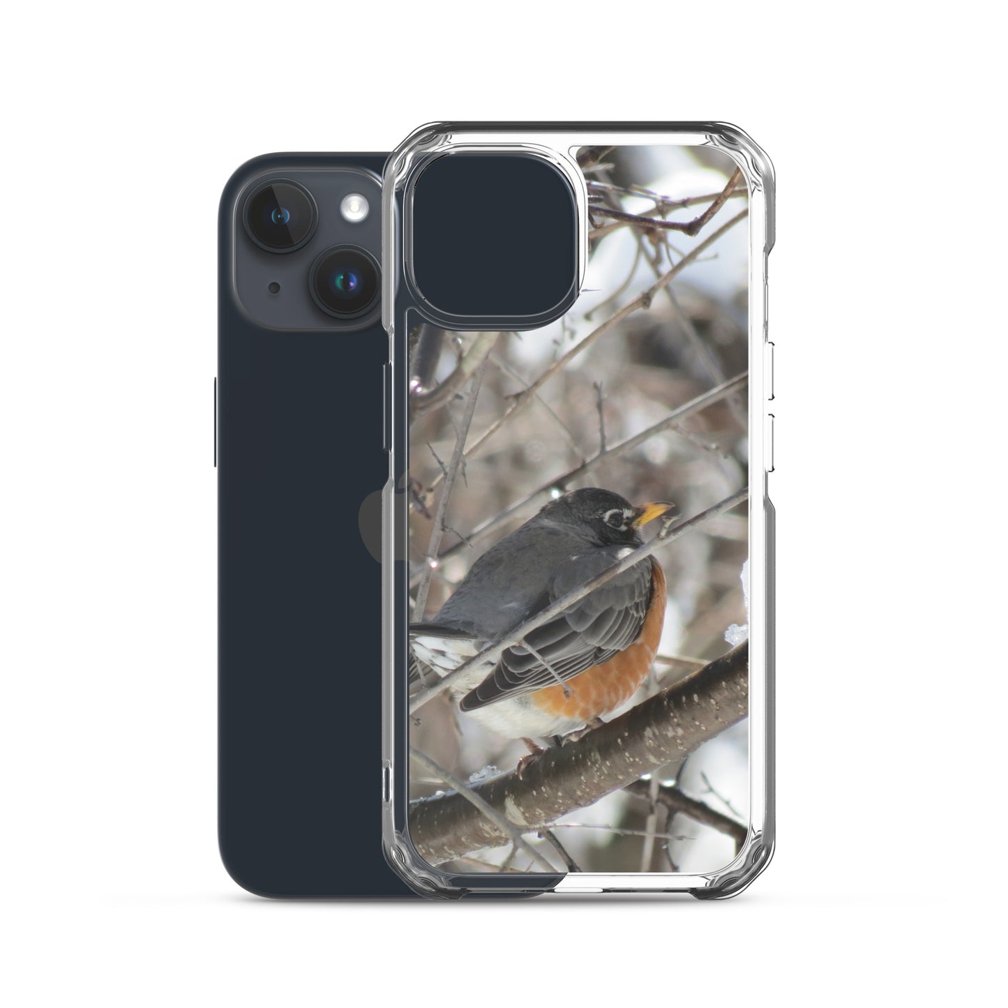 Coque transparente pour iPhone® - Snowy Robin