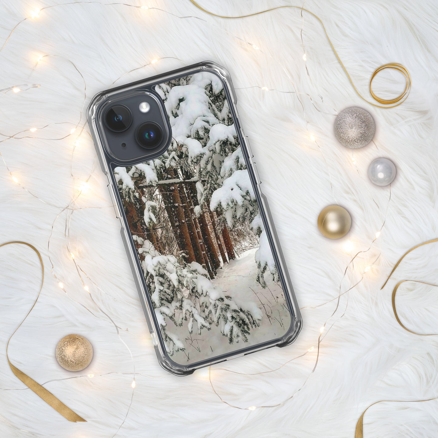 Coque transparente pour iPhone® - Bois d'hiver