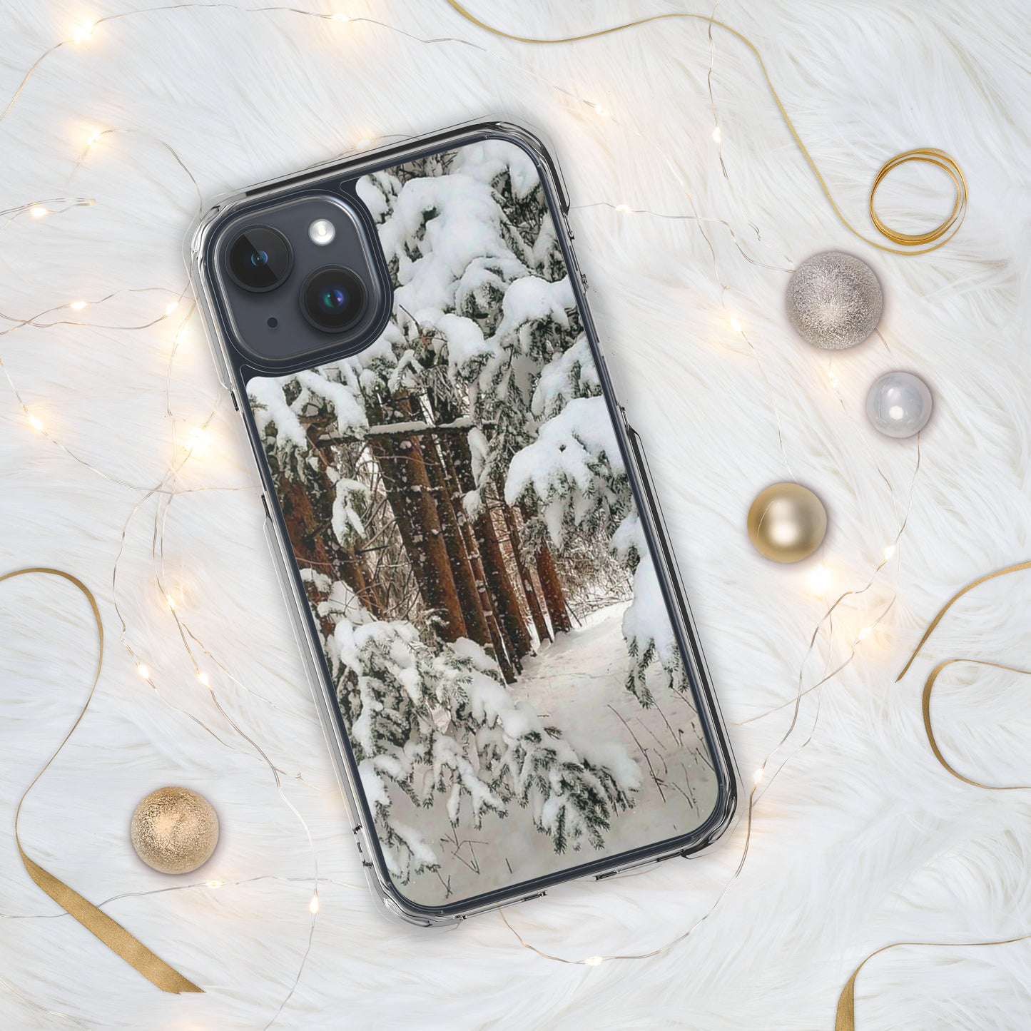 Coque transparente pour iPhone® - Bois d'hiver