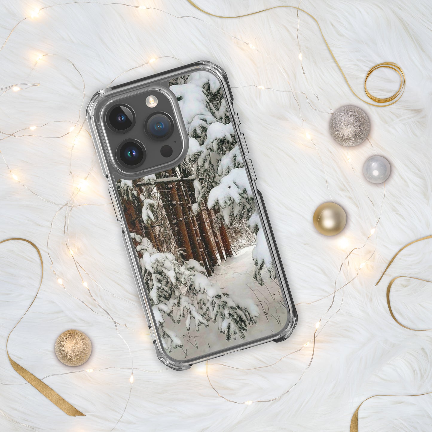 Coque transparente pour iPhone® - Bois d'hiver