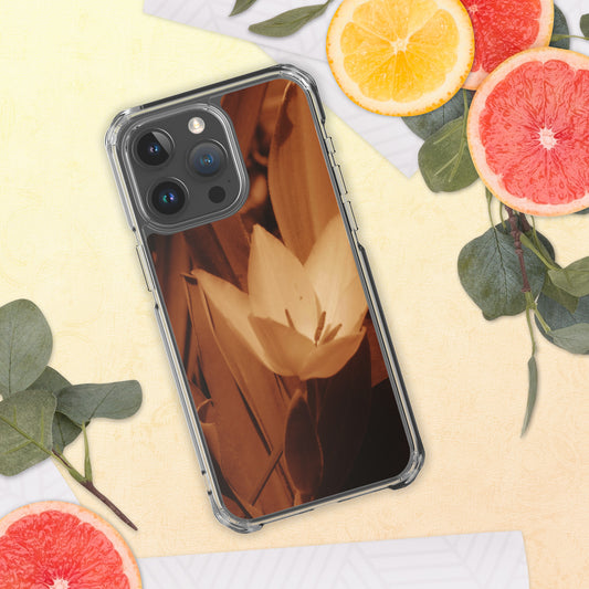 Clear Case for iPhone® - Sepia Opened Tulip