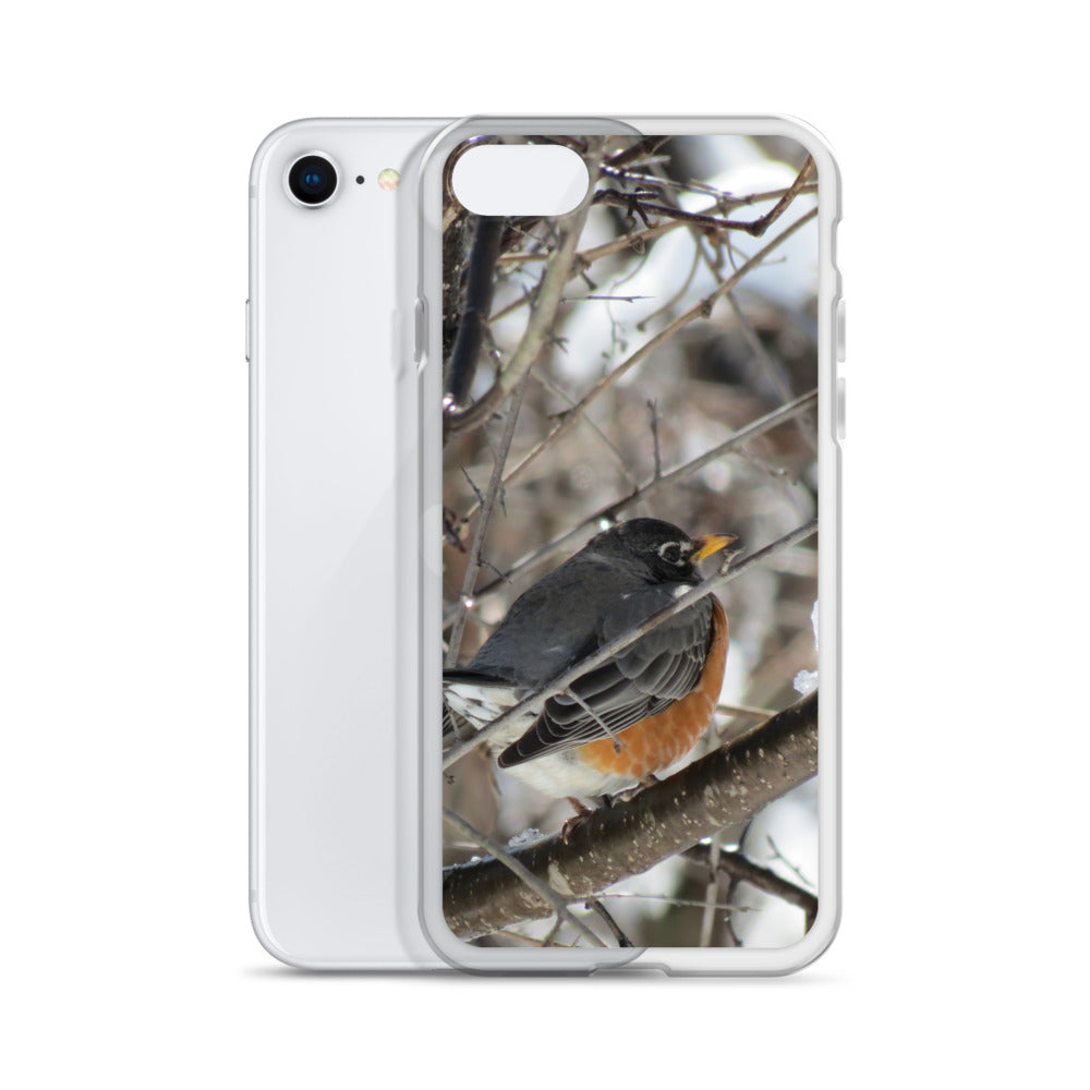 Clear Case for iPhone®- Snowy Robin