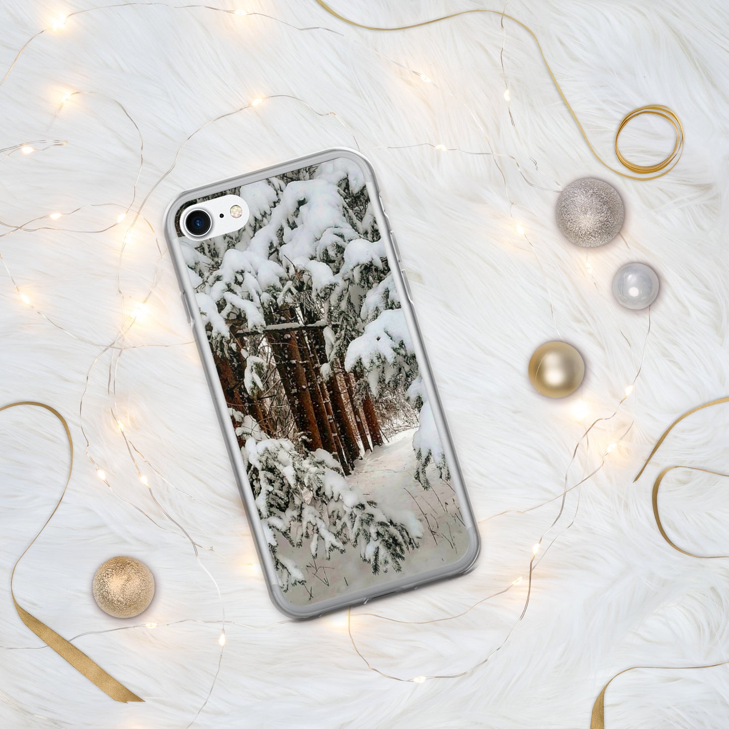 Coque transparente pour iPhone® - Bois d'hiver