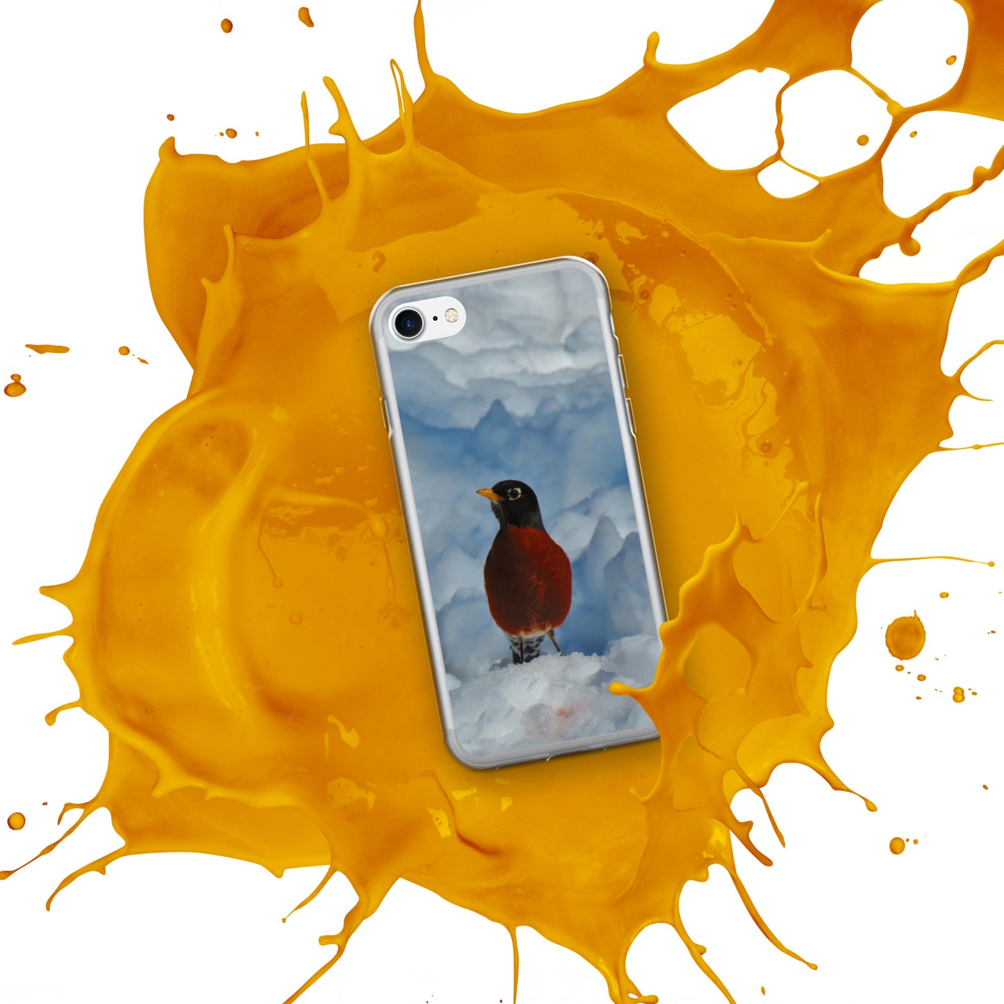 Coque transparente pour iPhone® - Winter Robin