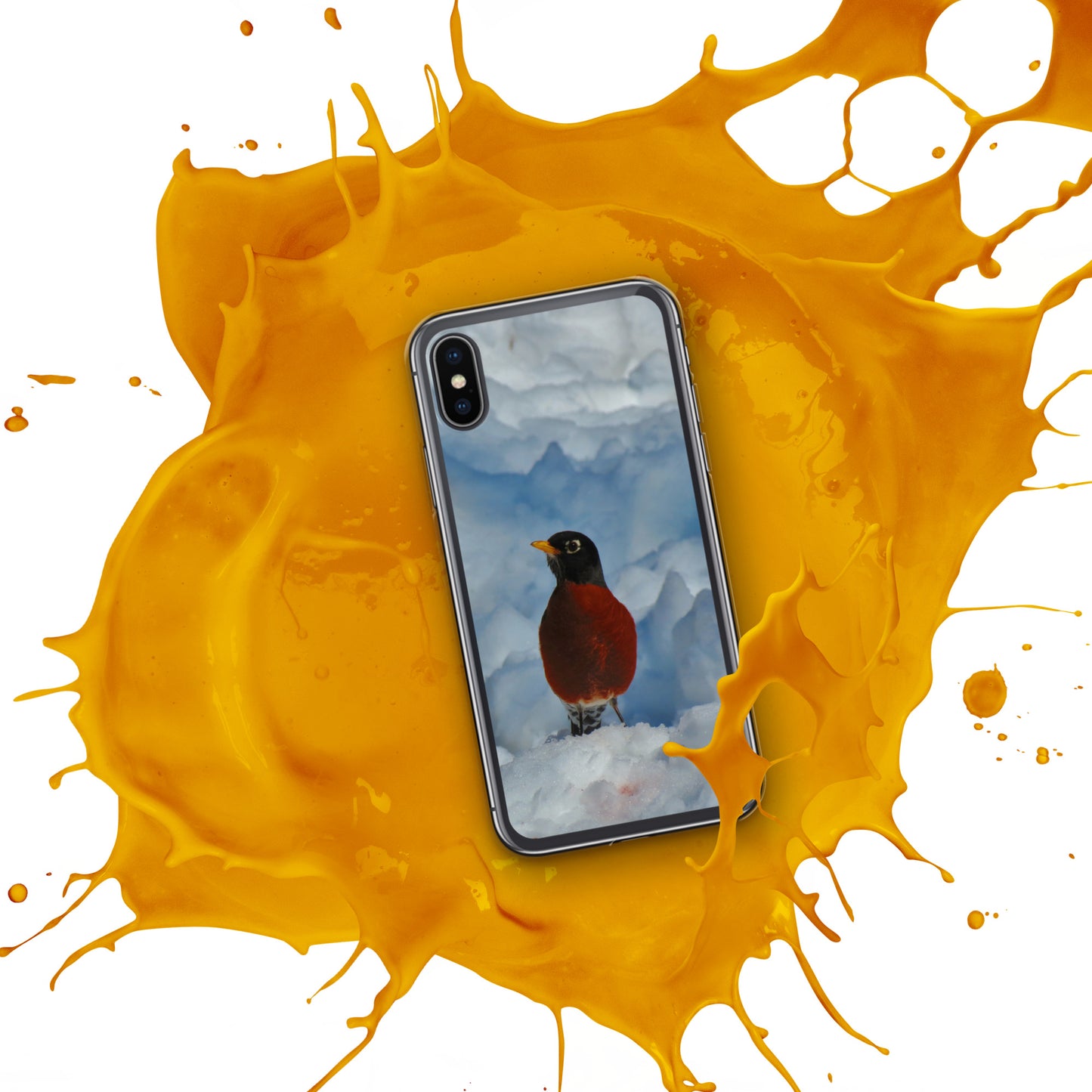 Coque transparente pour iPhone® - Winter Robin