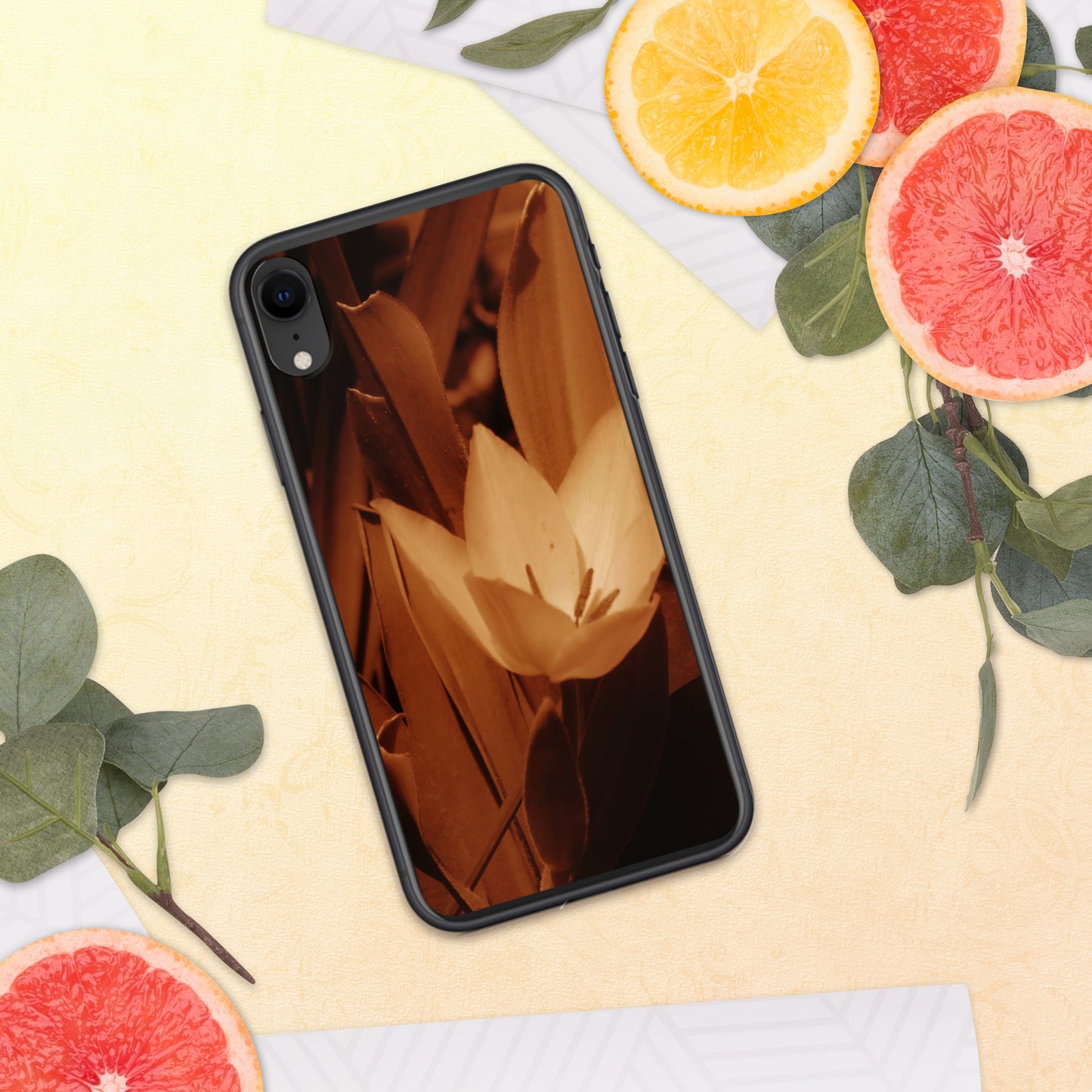 Clear Case for iPhone® - Sepia Opened Tulip